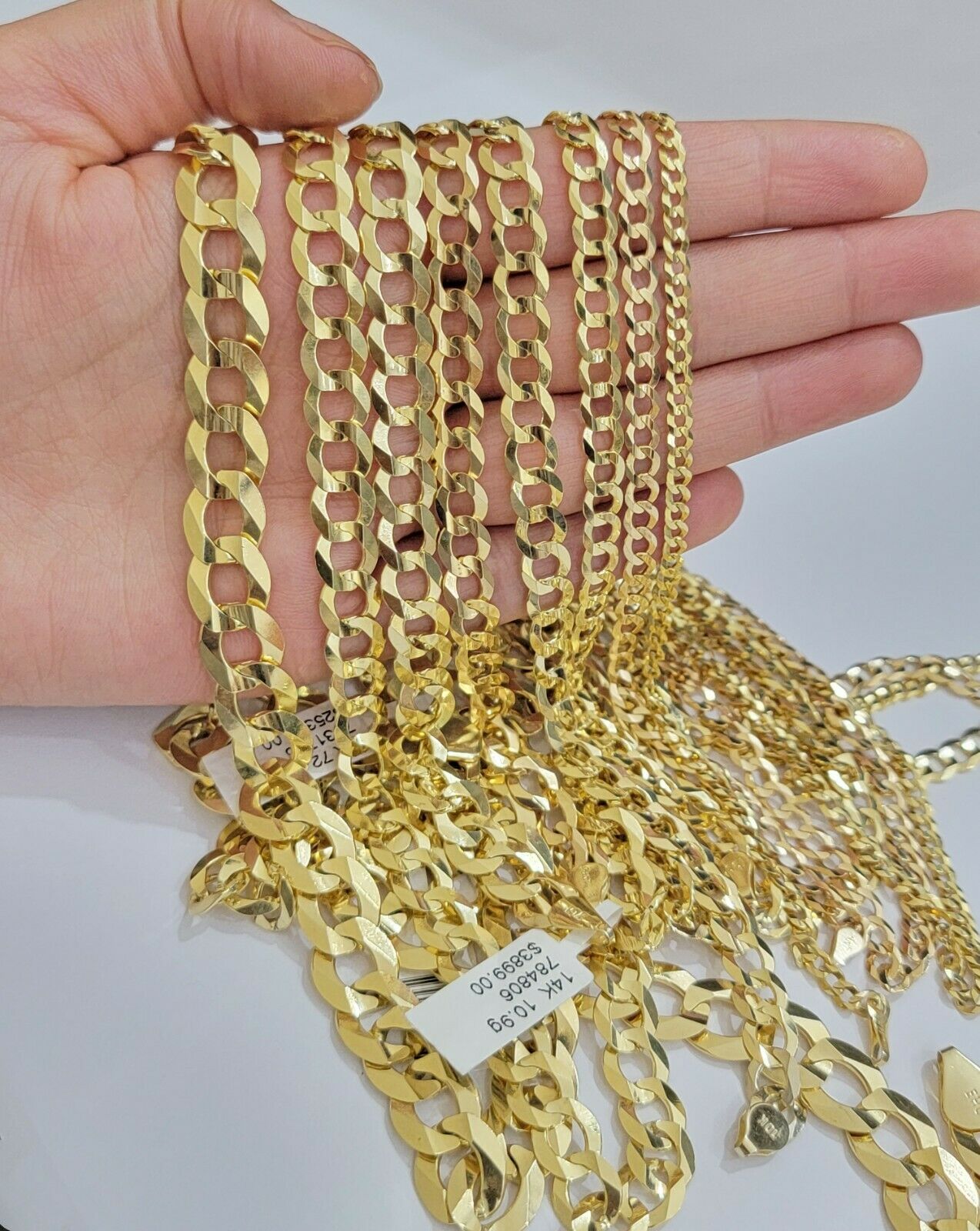 REAL 10K SOLID GOLD NECKLACE MEN /WOMEN CUBAN LINK CHAIN LENGTH 18 - 30" FREE SHIP - GoldenlinQ