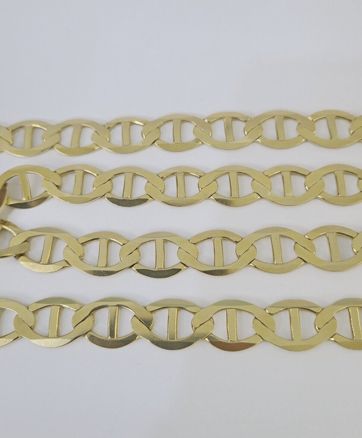 Real 10k Solid Mariner Anchor Link Chain Yellow Gold 11mm Necklace 22" Inch - GoldenlinQ