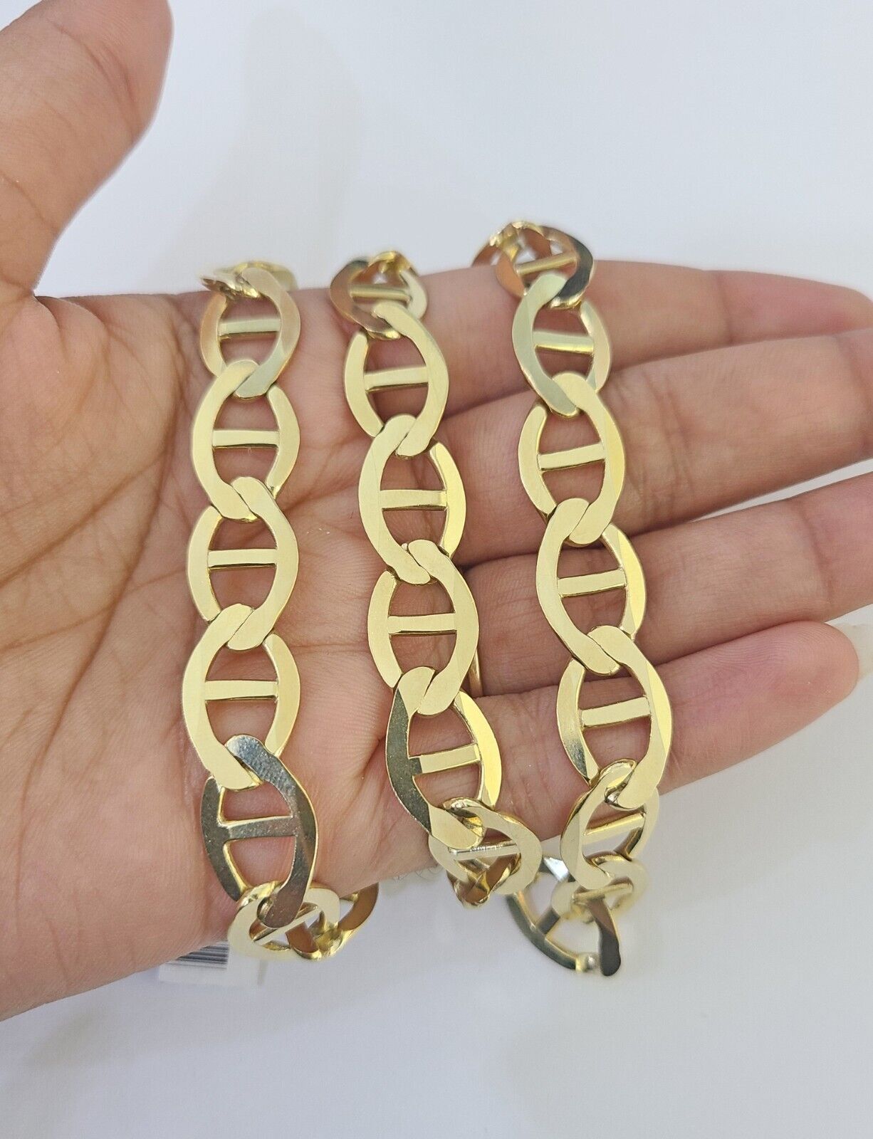 Real 10k Solid Mariner Anchor Link Chain Yellow Gold 11mm Necklace 22" Inch - GoldenlinQ