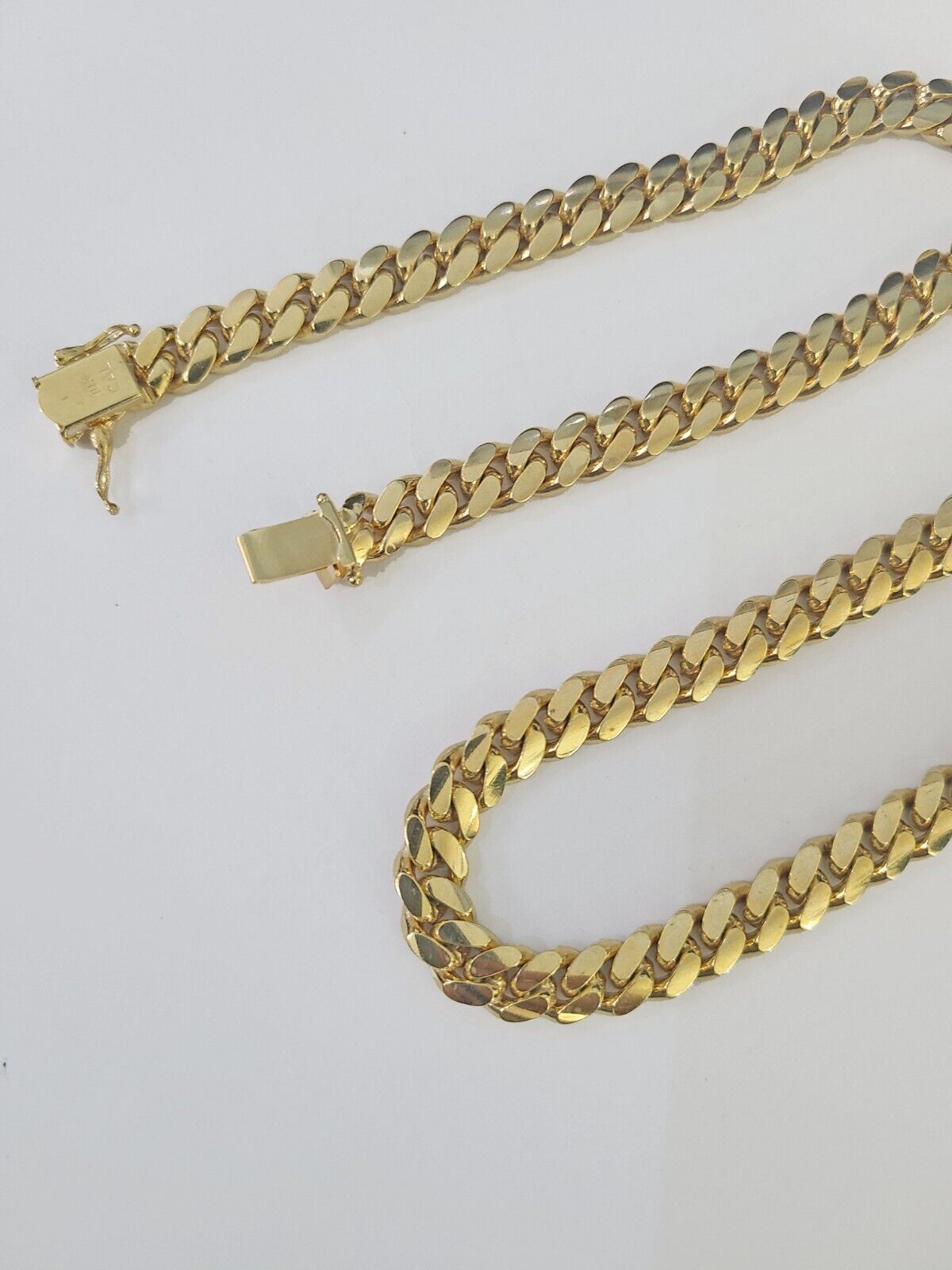 Real 10k Solid Miami Cuban Link Chain Necklace 6mm 7mm 8mm 24 Inches 10kt Gold - GoldenlinQ