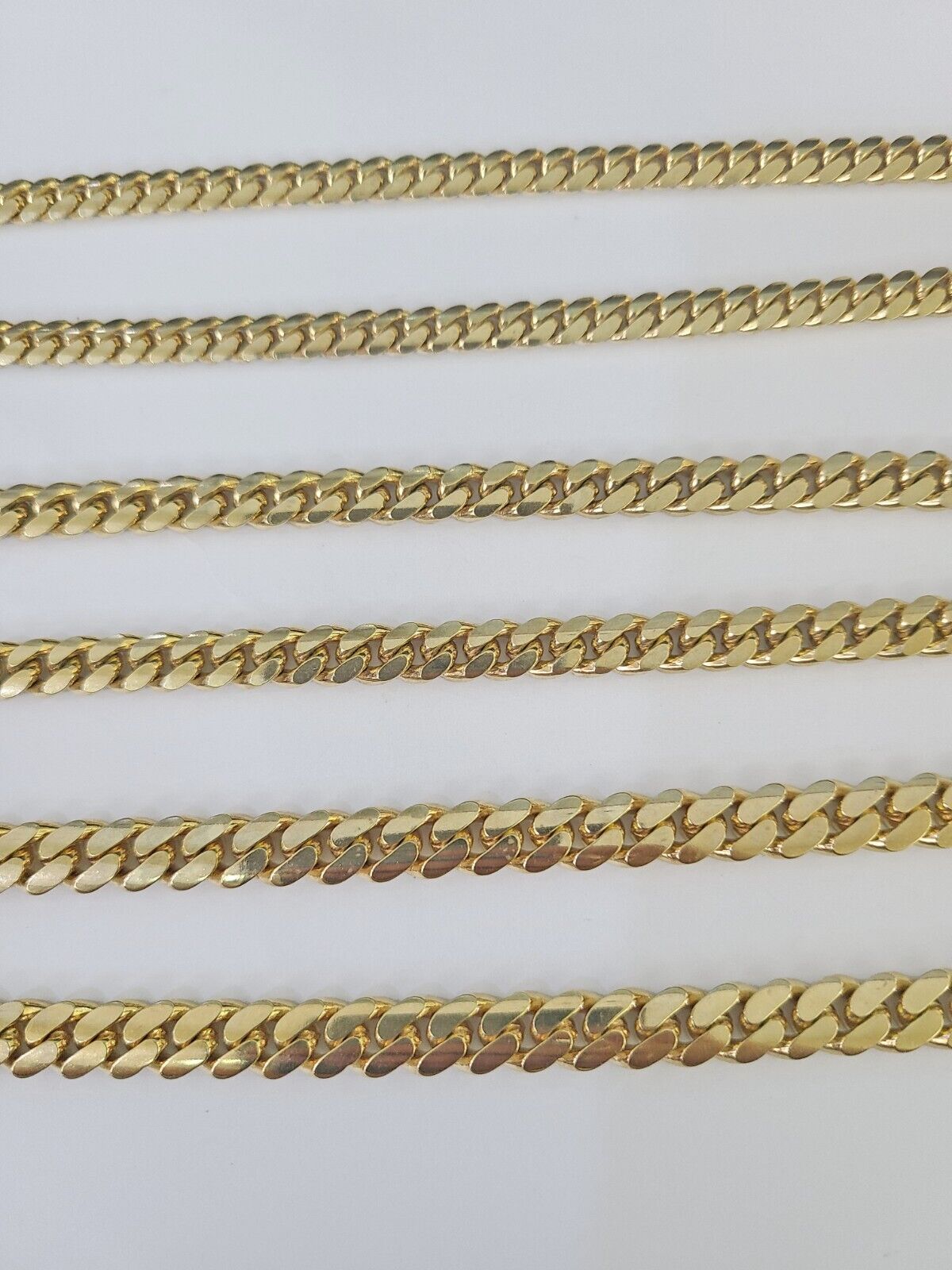 Real 10k Solid Miami Cuban Link Chain Necklace 6mm 7mm 8mm 24 Inches 10kt Gold - GoldenlinQ