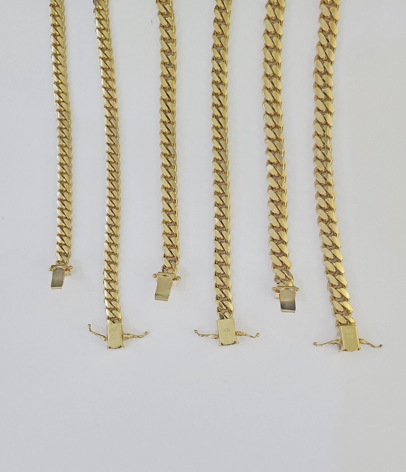 Real 10k Solid Miami Cuban Link Chain Necklace 6mm 7mm 8mm 24 Inches 10kt Gold - GoldenlinQ