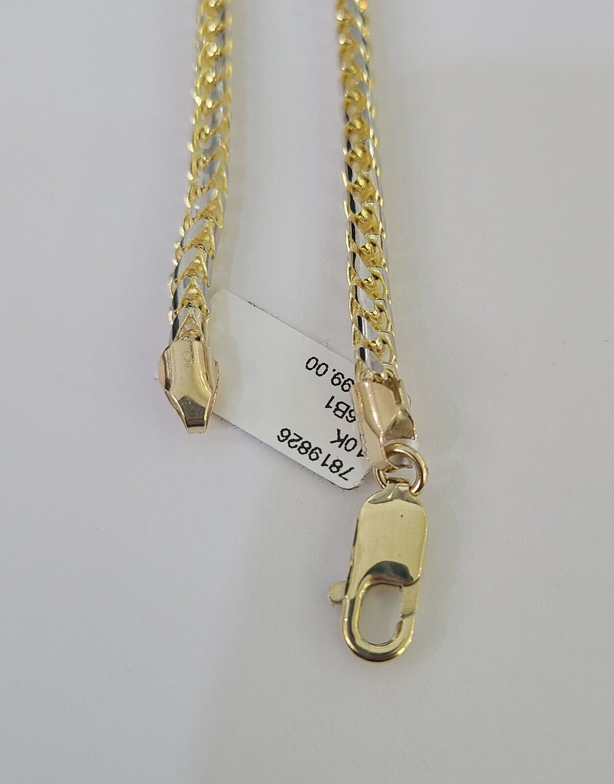 Real 10k Solid Palm Chain Yellow Gold 4mm 18" - 26"Men Women Necklace Diamond Cut - GoldenlinQ