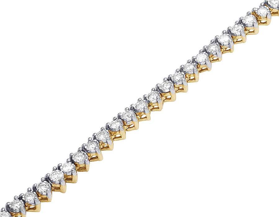 Real 10k Solid Tennis Ice Chain Gold 22 Inch Necklace 3mm Genuine 1.85CT Diamond - GoldenlinQ
