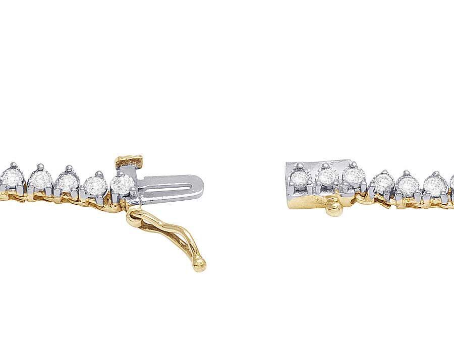 Real 10k Solid Tennis Ice Chain Gold 22 Inch Necklace 3mm Genuine 1.85CT Diamond - GoldenlinQ