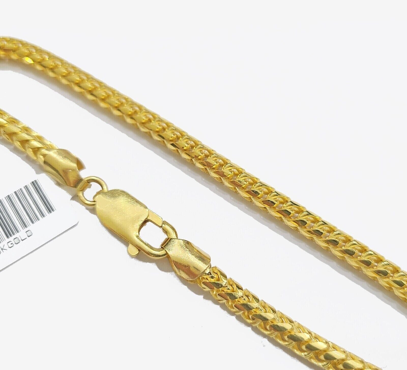 Real 10K Solid Yellow Gold Franco Chain 4mm Necklace 22 - 26'' inches Lobster Lock - GoldenlinQ