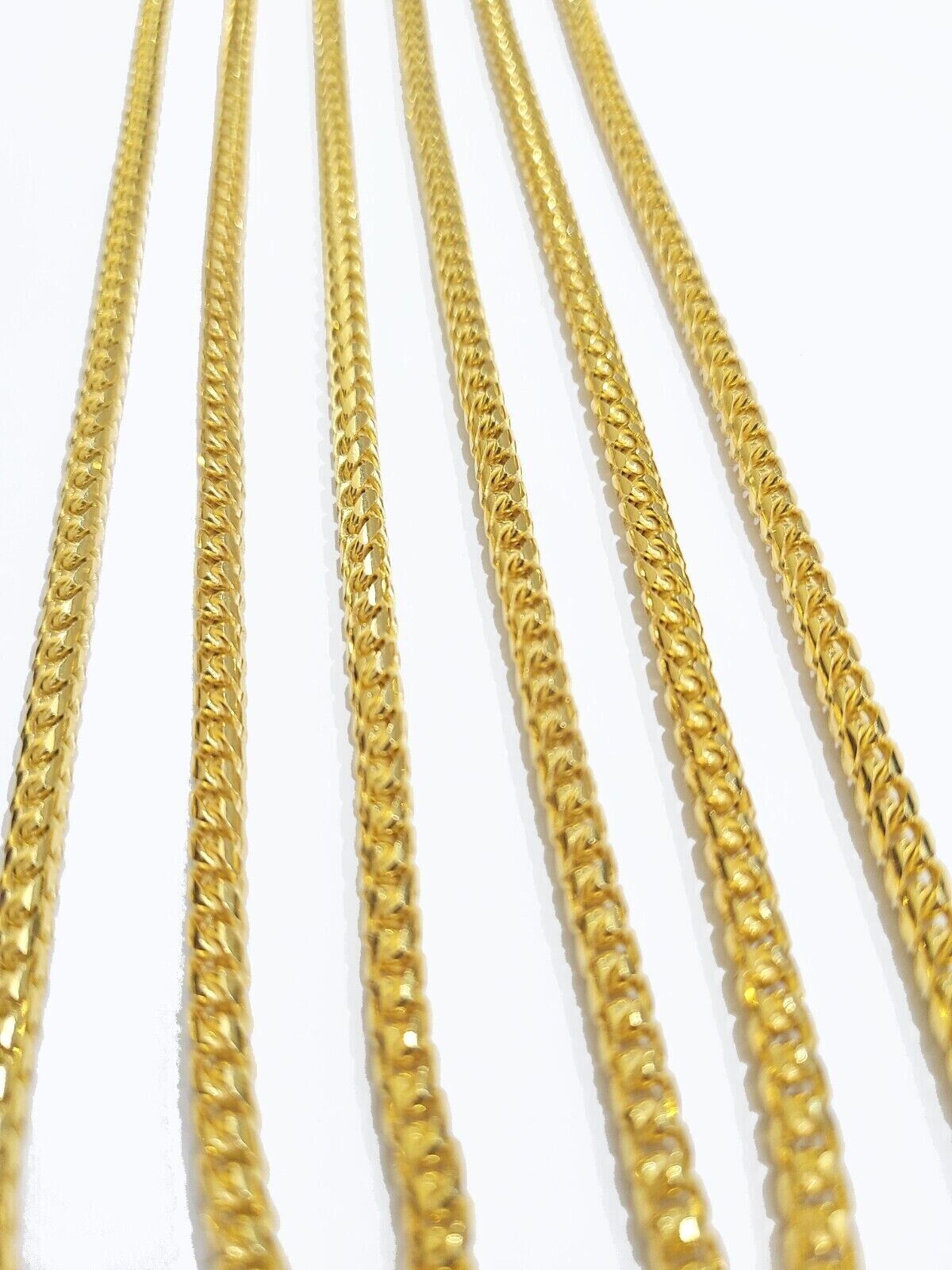Real 10K Solid Yellow Gold Franco Chain 4mm Necklace 22 - 26'' inches Lobster Lock - GoldenlinQ