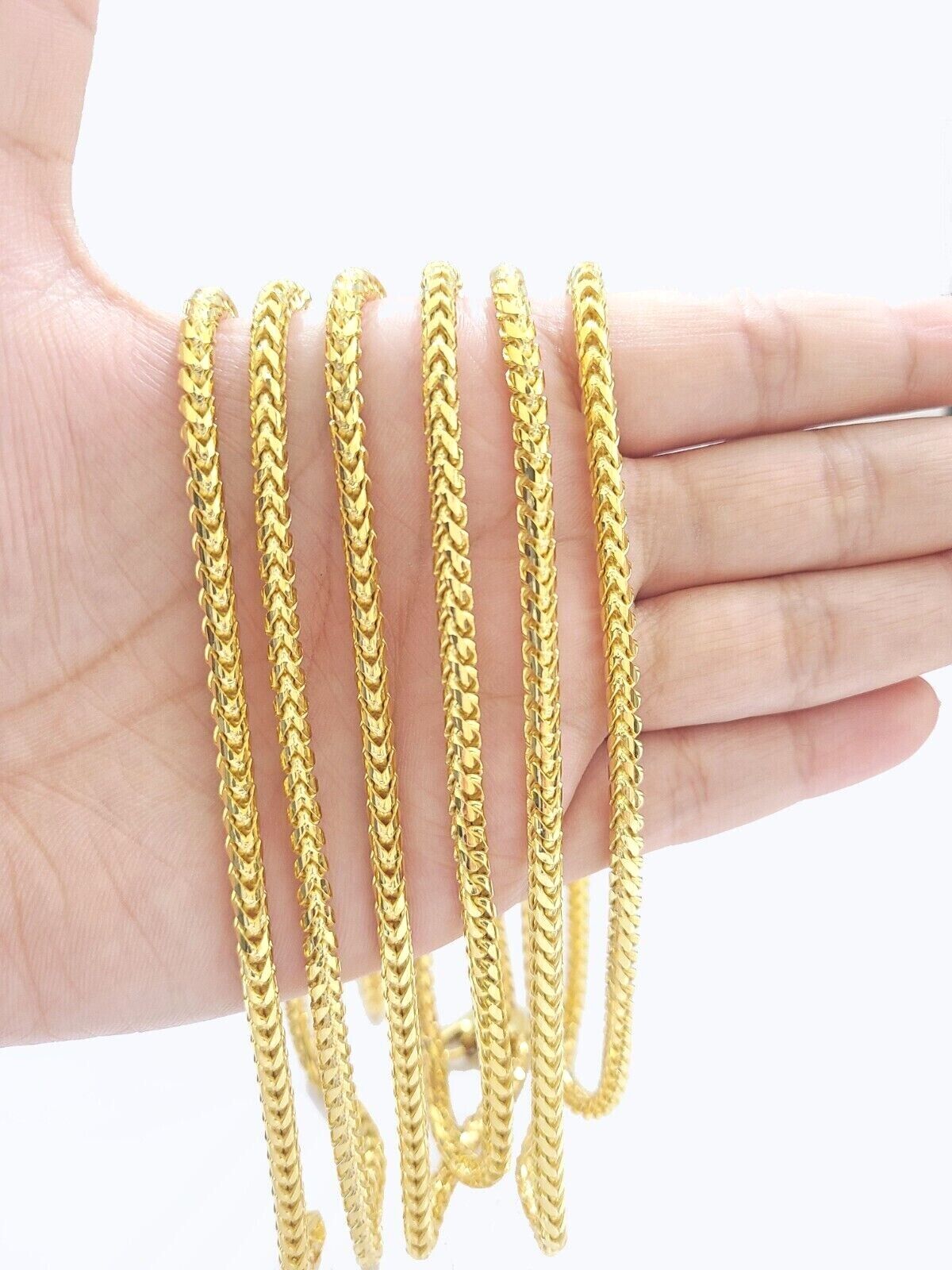 Real 10K Solid Yellow Gold Franco Chain 4mm Necklace 22 - 26'' inches Lobster Lock - GoldenlinQ