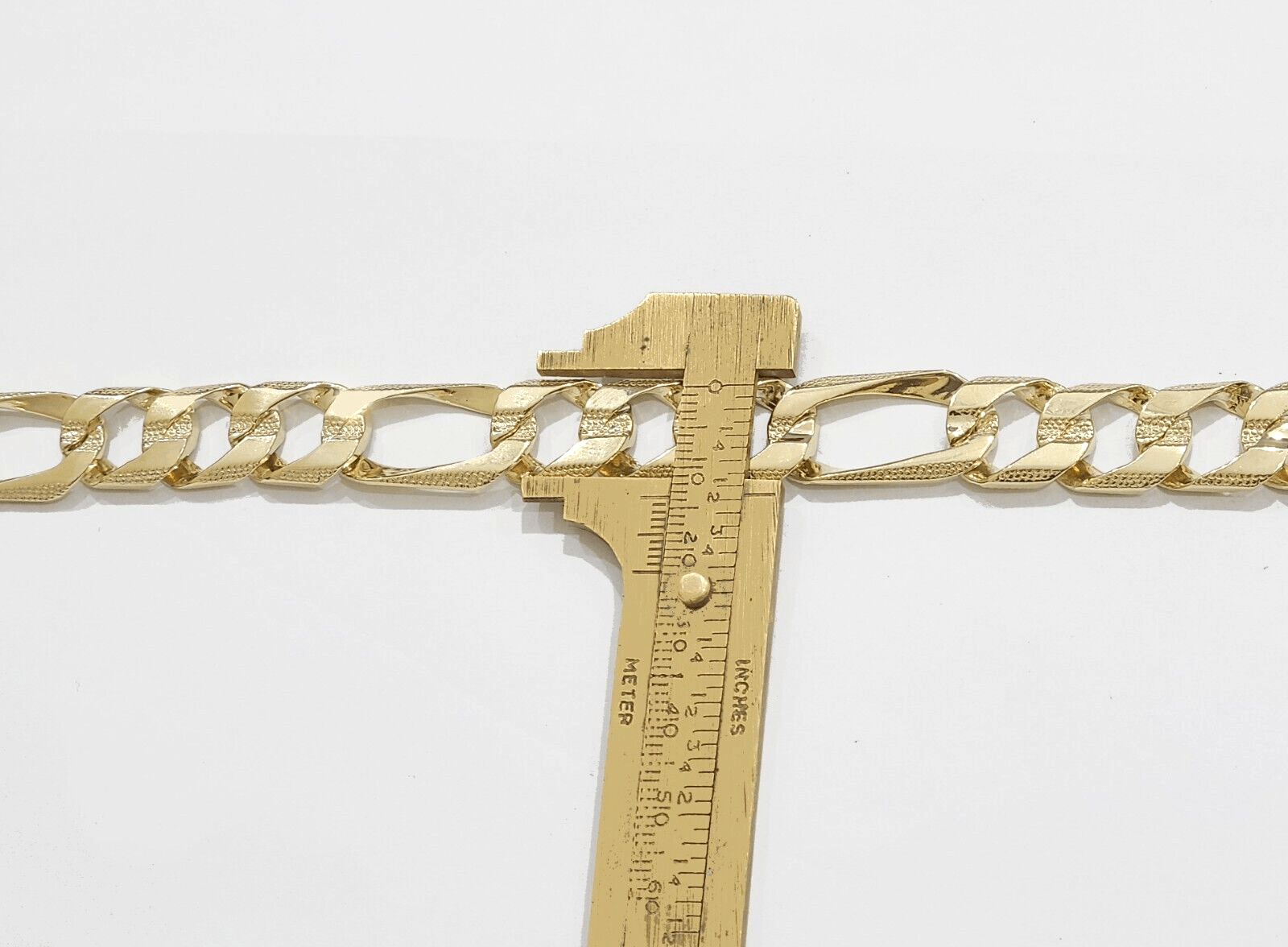 Real 10k Solid Yellow Gold Necklace 13mm Figaro Chain 24'' inches Unisex - GoldenlinQ