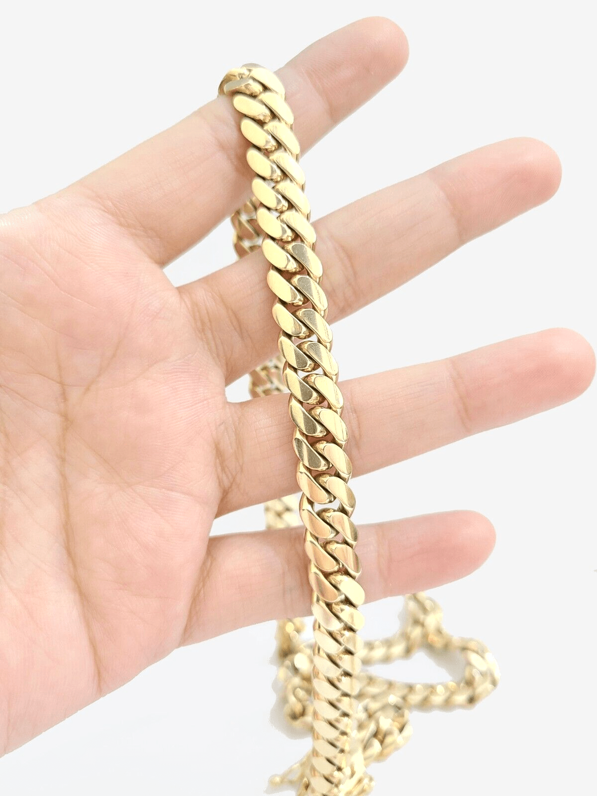 Real 10k Solid Yellow Gold Necklace Miami Cuban Chain 9mm 24" inch 10kt Unisex - GoldenlinQ
