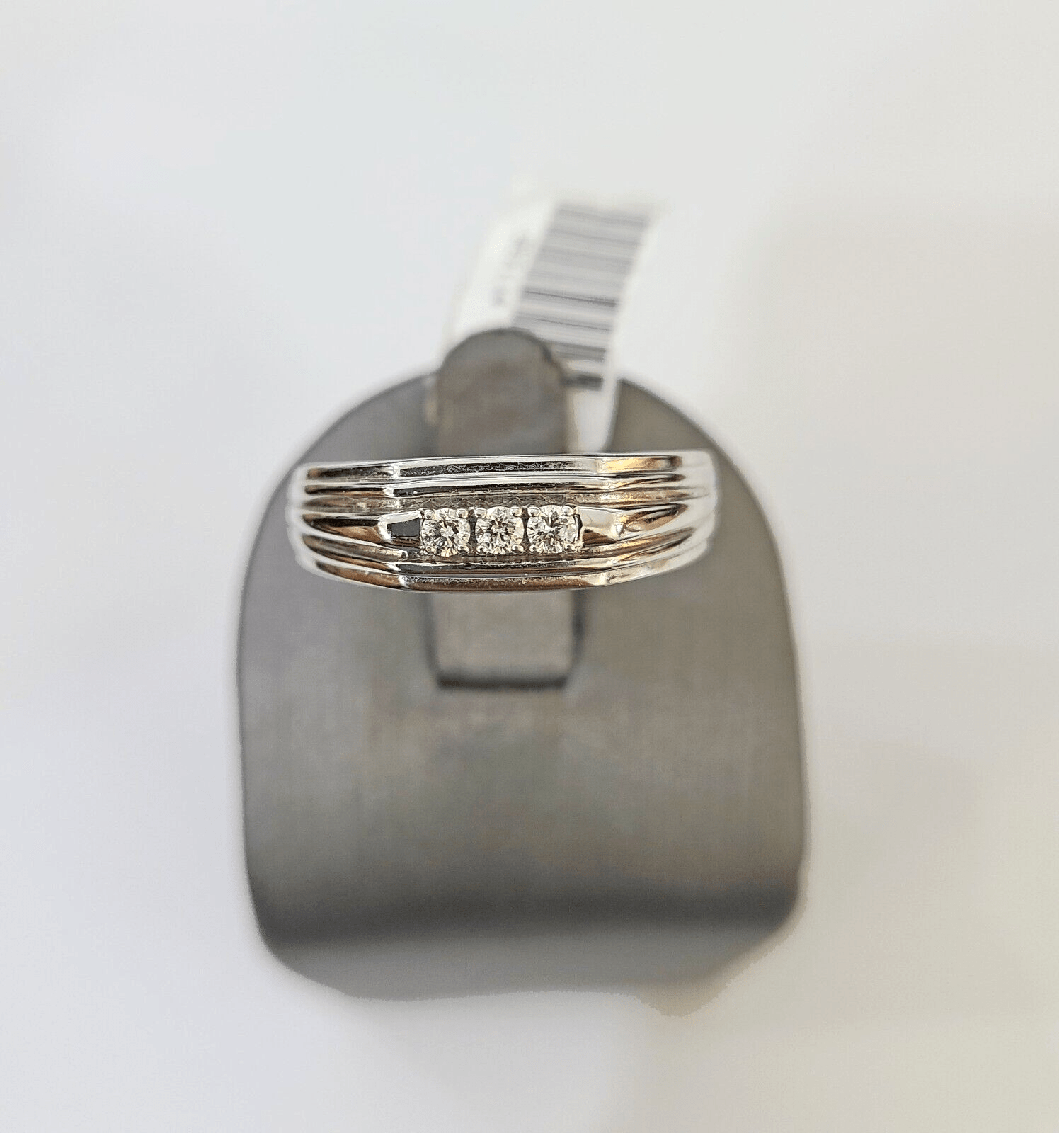 REAL 10k White Gold Diamond Ring Mens Wedding Engagement Ring Genuine - GoldenlinQ