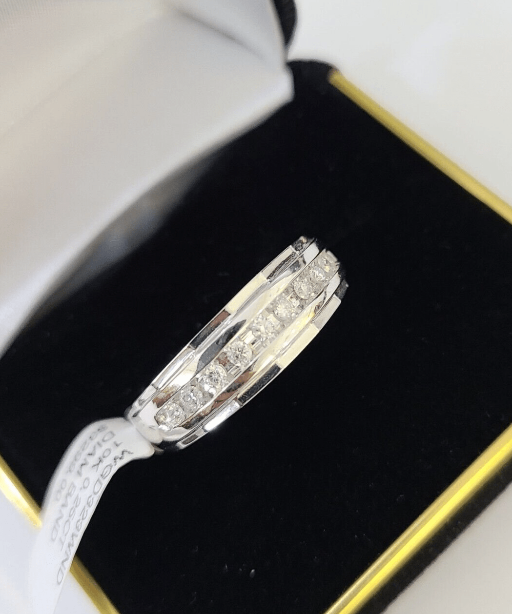 REAL 10k White Gold Diamond Ring Mens Wedding Engagement Ring Genuine - GoldenlinQ