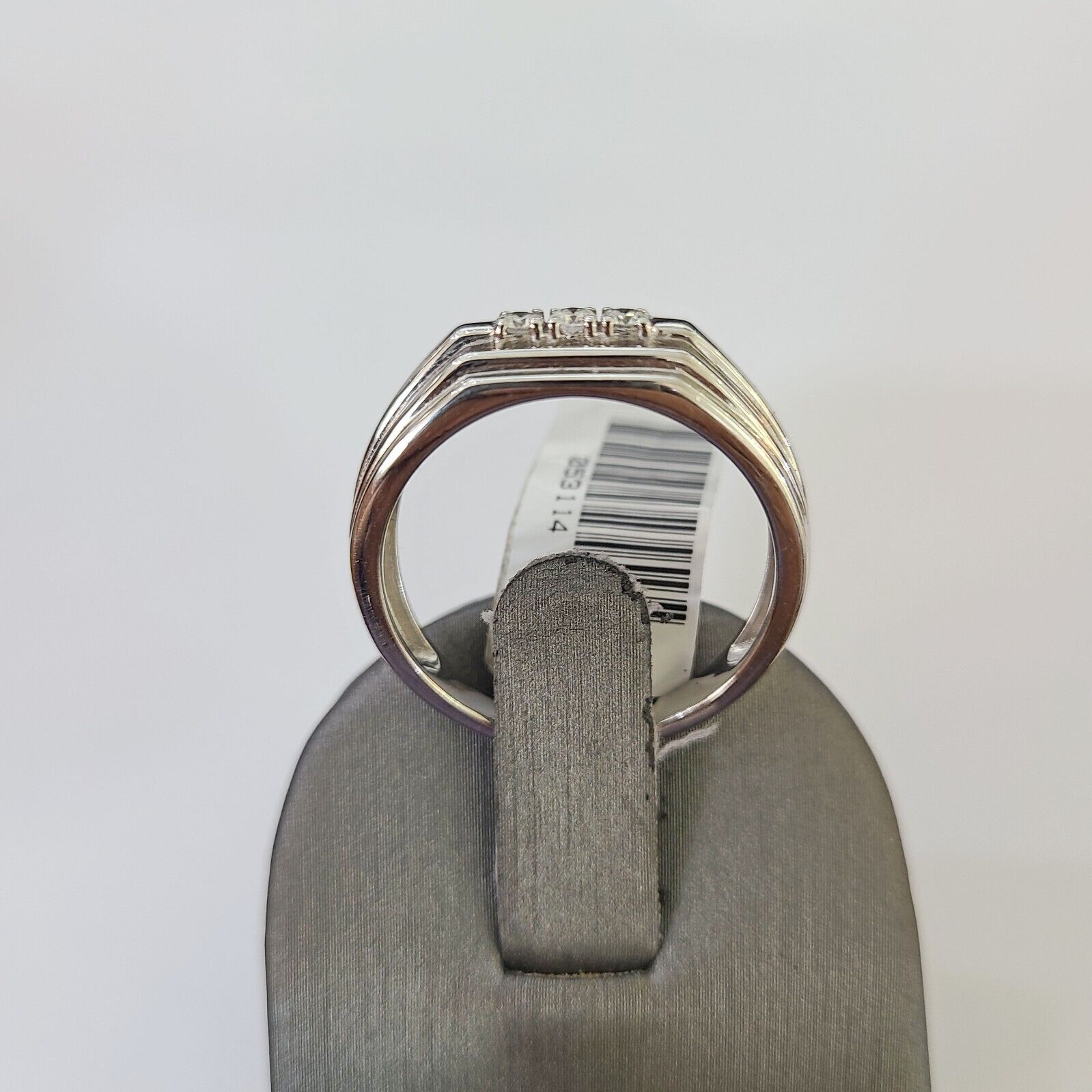 REAL 10k White Gold Diamond Ring Mens Wedding Engagement Ring Genuine - GoldenlinQ