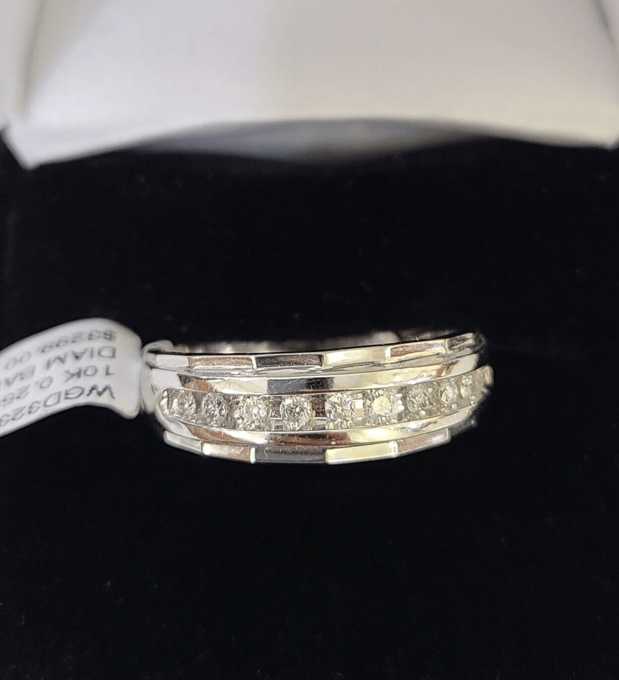 REAL 10k White Gold Diamond Ring Mens Wedding Engagement Ring Genuine - GoldenlinQ