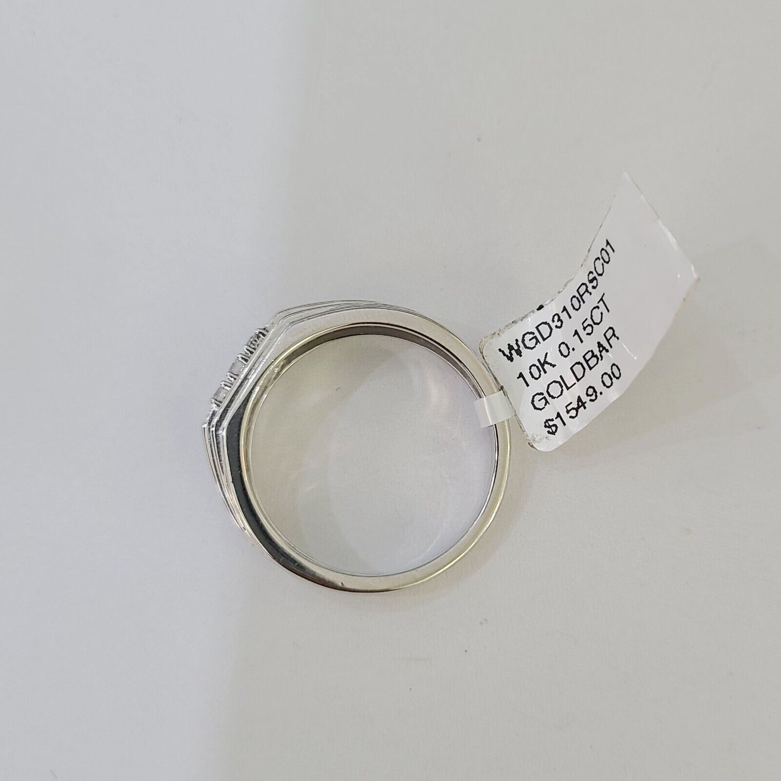 REAL 10k White Gold Diamond Ring Mens Wedding Engagement Ring Genuine - GoldenlinQ