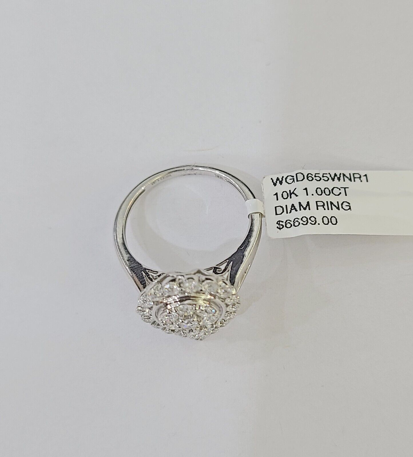 REAL 10k White Gold Diamond Ring Pear Shape Wedding Engagement Ring Genuine - GoldenlinQ