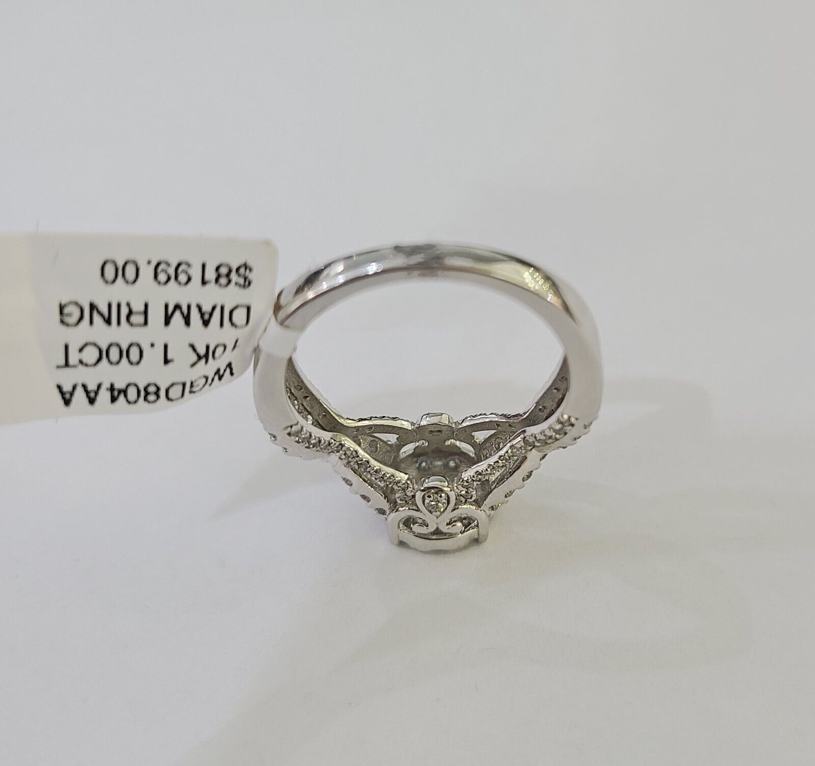 REAL 10k White Gold Diamond Ring Wedding Engagement Ring Genuine - GoldenlinQ