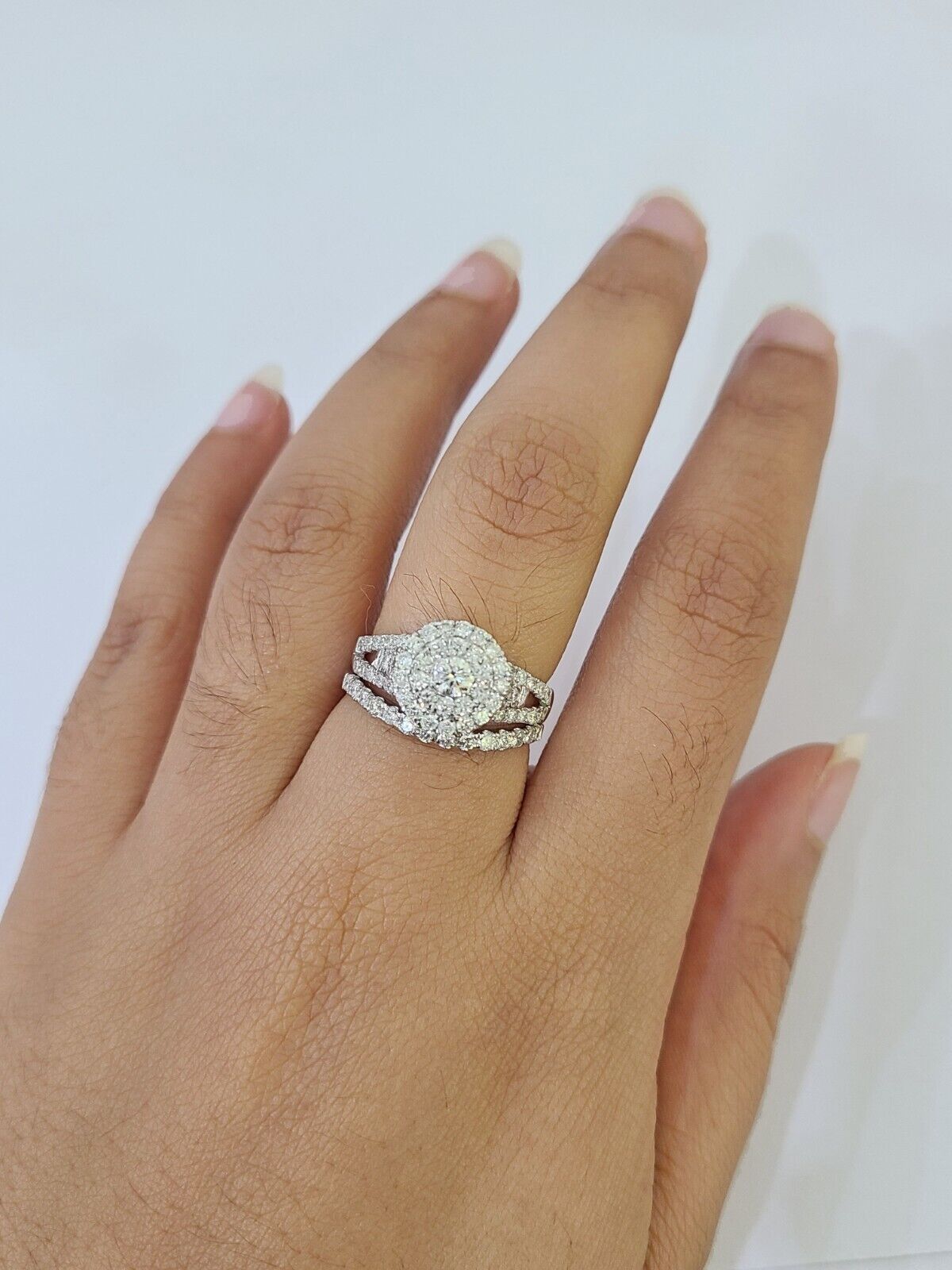 REAL 10k White Gold Diamond Ring Wedding Engagement Ring Genuine - GoldenlinQ