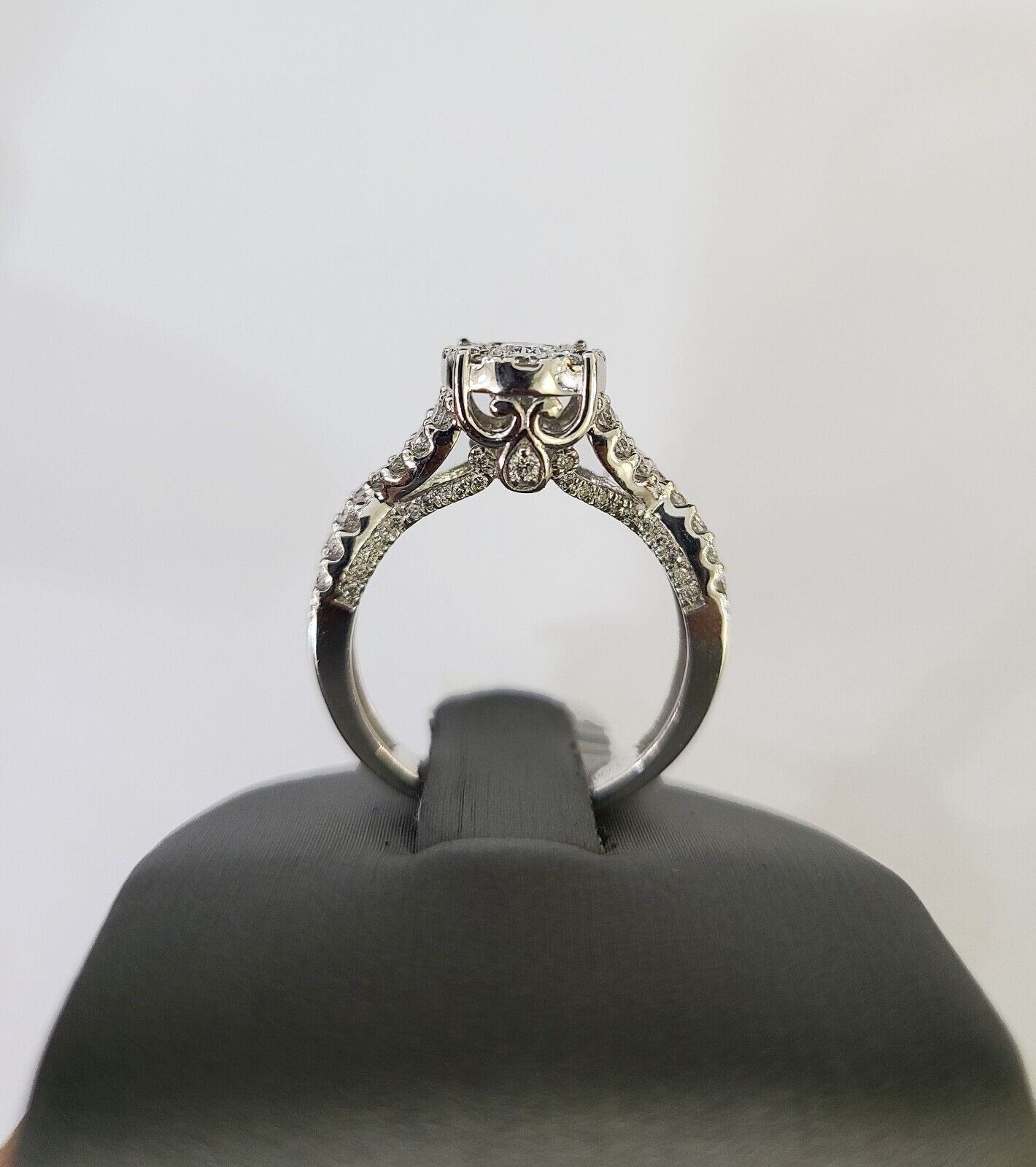 REAL 10k White Gold Diamond Ring Wedding Engagement Ring Genuine - GoldenlinQ