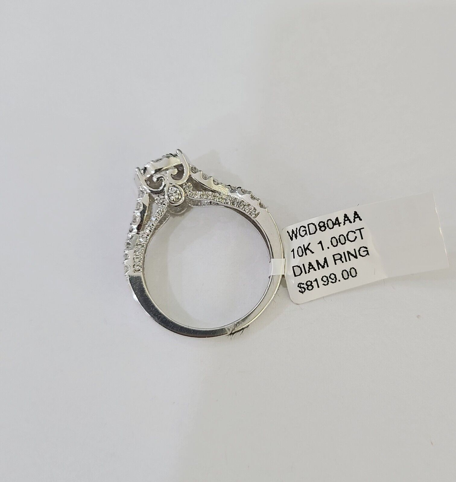 REAL 10k White Gold Diamond Ring Wedding Engagement Ring Genuine - GoldenlinQ