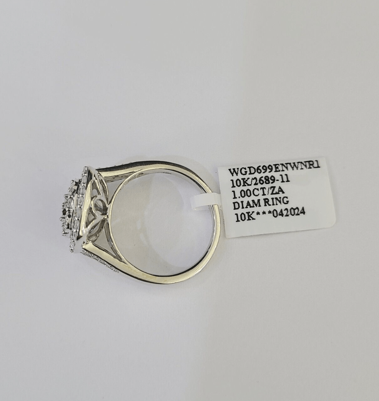 REAL 10k White Gold Diamond Ring Wedding Engagement Ring Genuine - GoldenlinQ