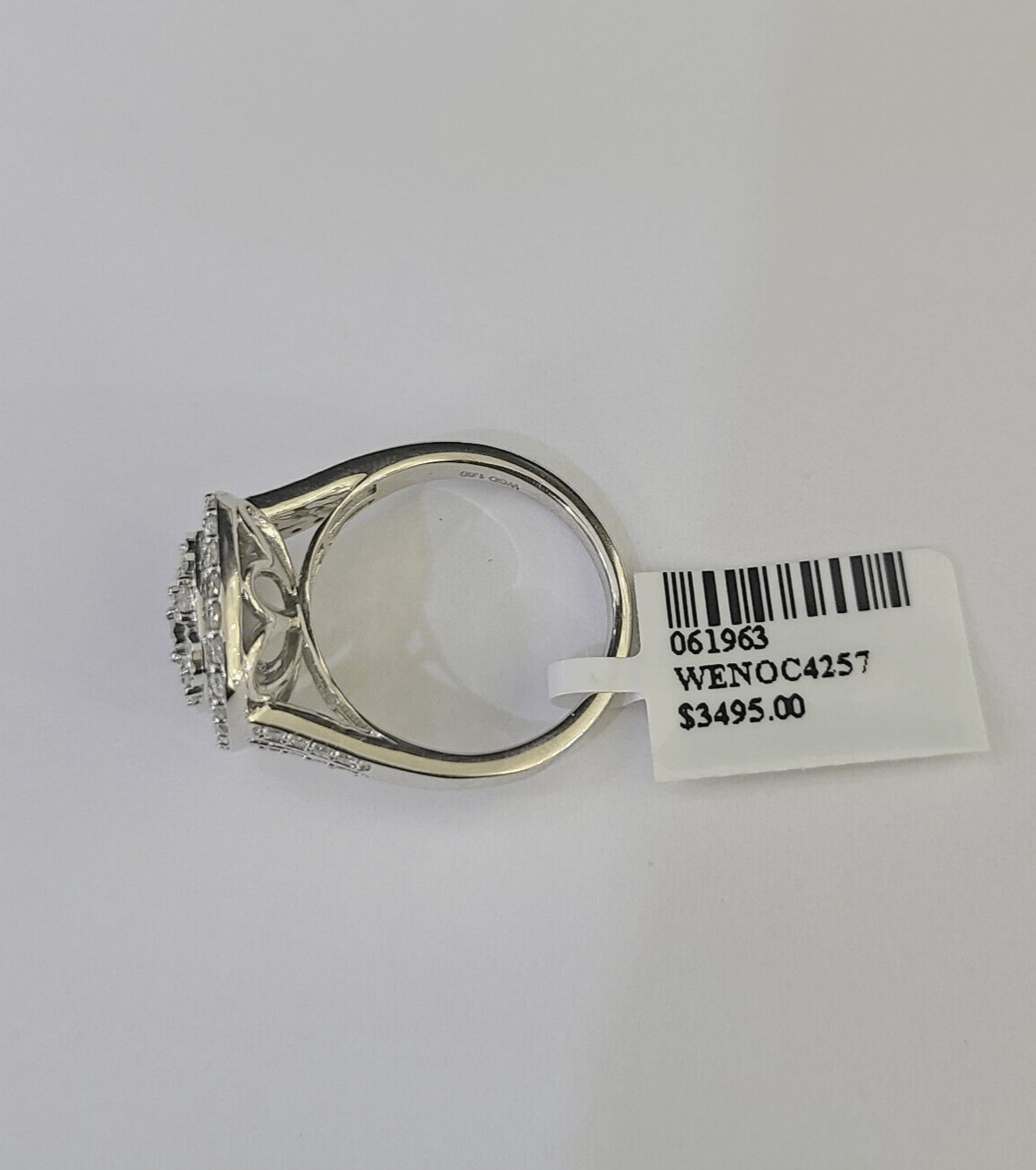 REAL 10k White Gold Diamond Ring Wedding Engagement Ring Genuine - GoldenlinQ