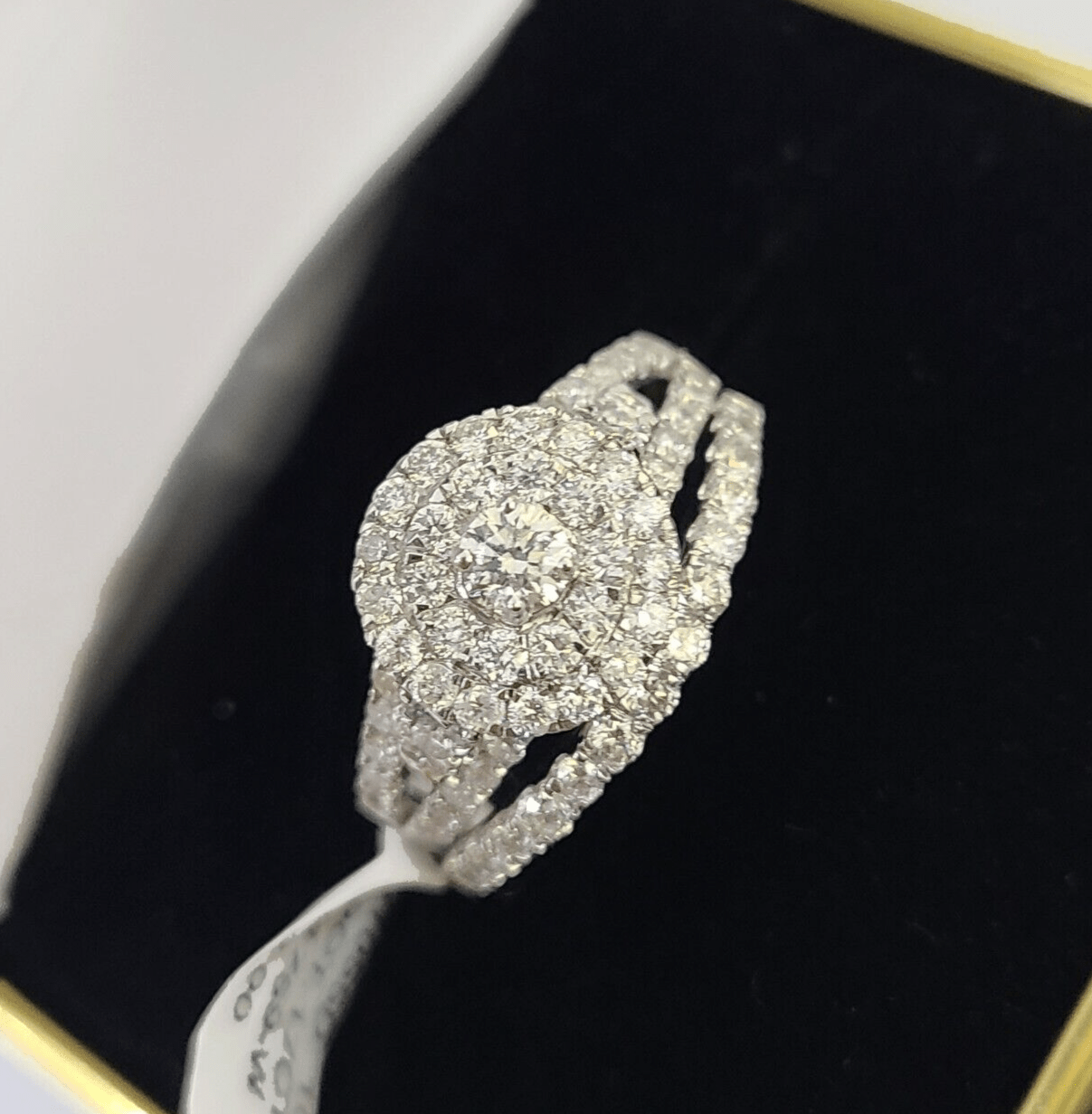 REAL 10k White Gold Diamond Ring Wedding Engagement Ring Genuine - GoldenlinQ