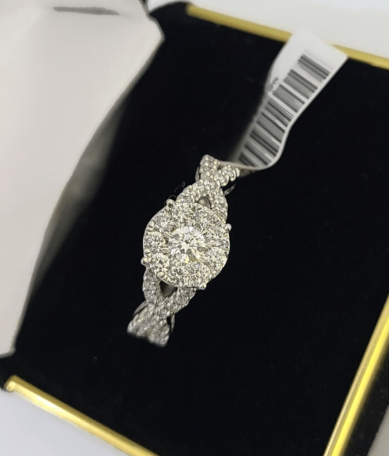 REAL 10k White Gold Diamond Ring Wedding Engagement Ring Genuine - GoldenlinQ