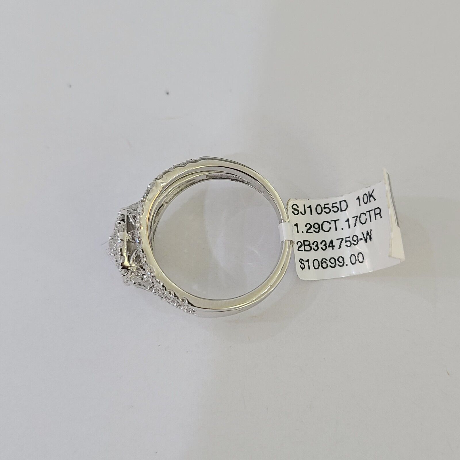 REAL 10k White Gold Diamond Ring Wedding Engagement Ring Genuine - GoldenlinQ