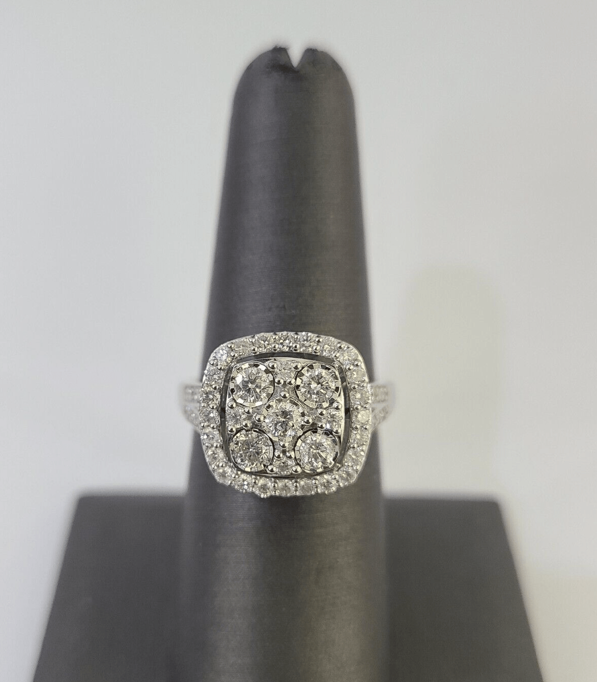 REAL 10k White Gold Diamond Ring Wedding Engagement Ring Genuine - GoldenlinQ