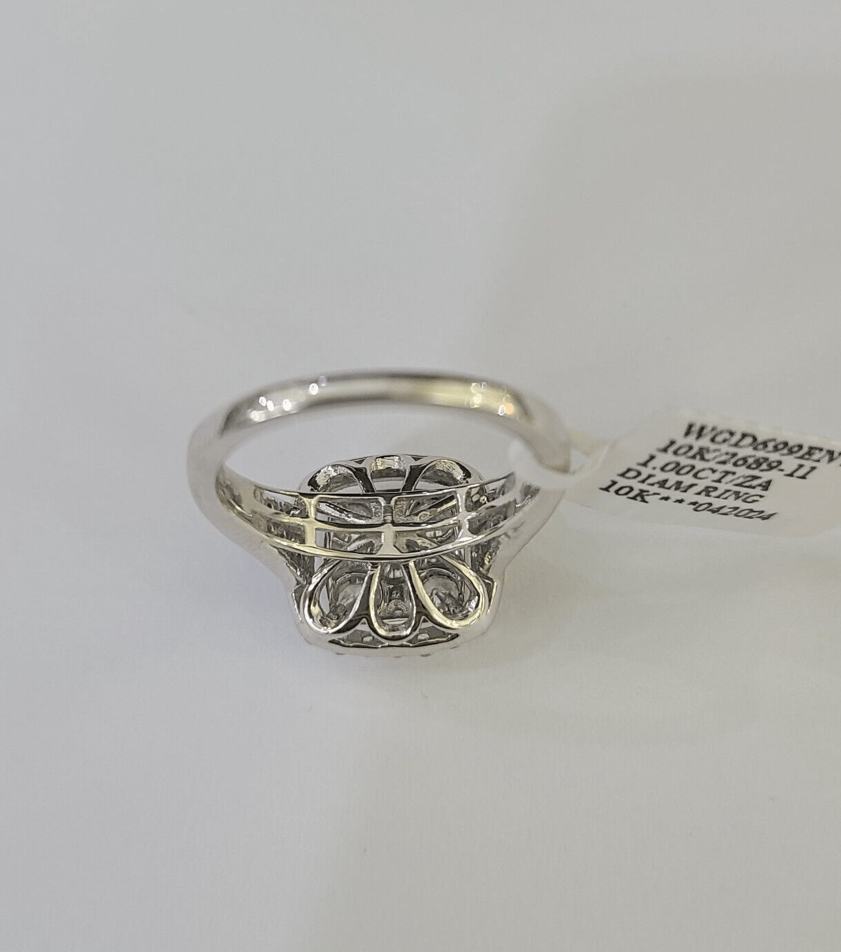 REAL 10k White Gold Diamond Ring Wedding Engagement Ring Genuine - GoldenlinQ