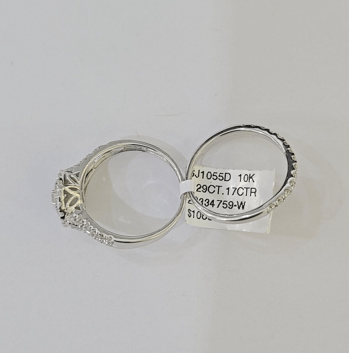 REAL 10k White Gold Diamond Ring Wedding Engagement Ring Genuine - GoldenlinQ