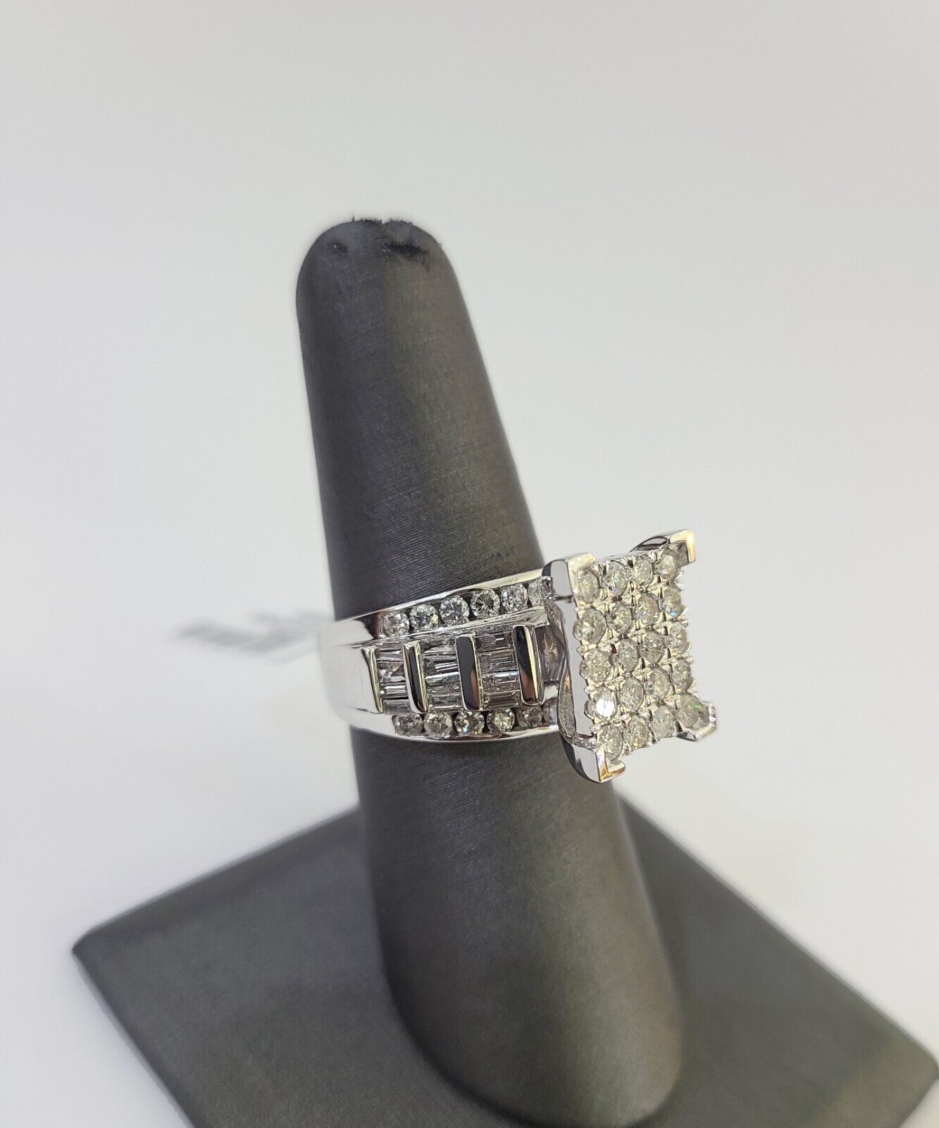 REAL 10k White Gold Diamond Ring Wedding Engagement Ring Genuine Bridal - GoldenlinQ