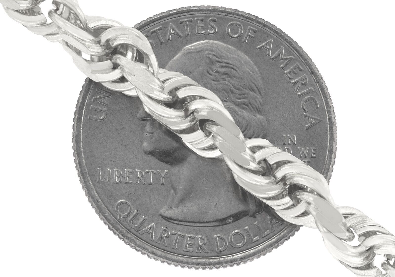 Real 10K White Gold Rope Chain 6mm Necklace 20 - 24'' Inches Lobster Lock 10kt - GoldenlinQ