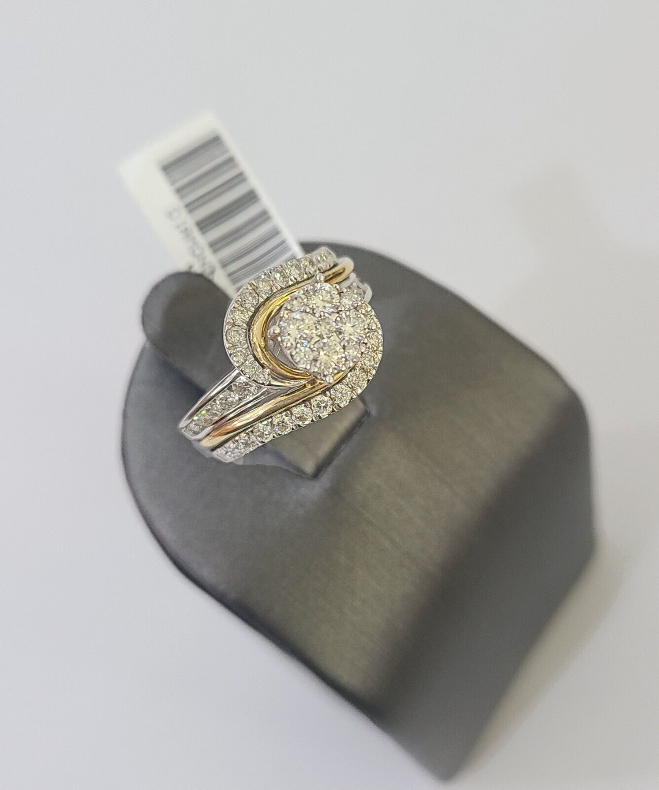 Real 10k White Yellow Gold Diamond Ring Womens Ring Genuine 10Kt - GoldenlinQ