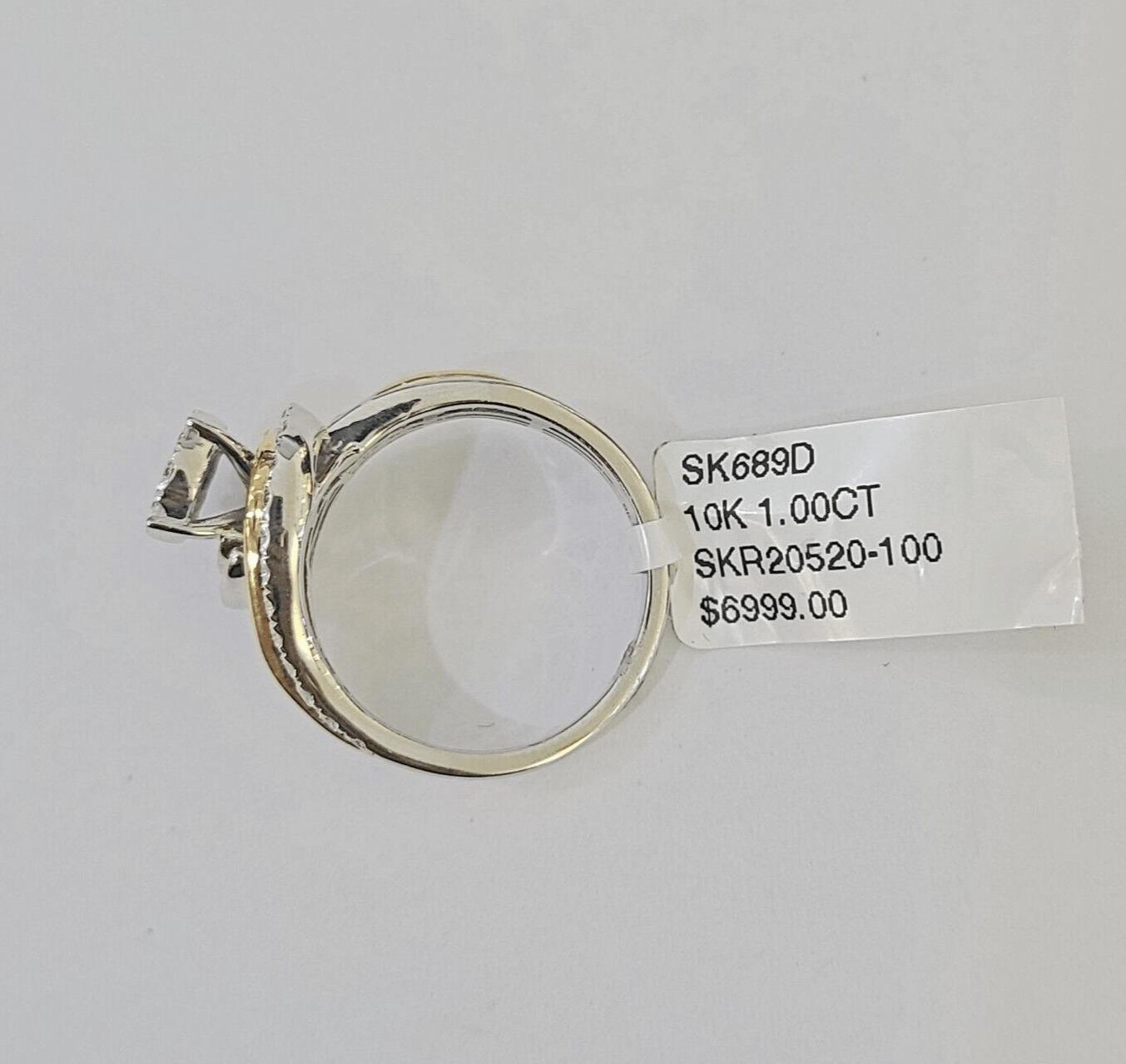 Real 10k White Yellow Gold Diamond Ring Womens Ring Genuine 10Kt - GoldenlinQ