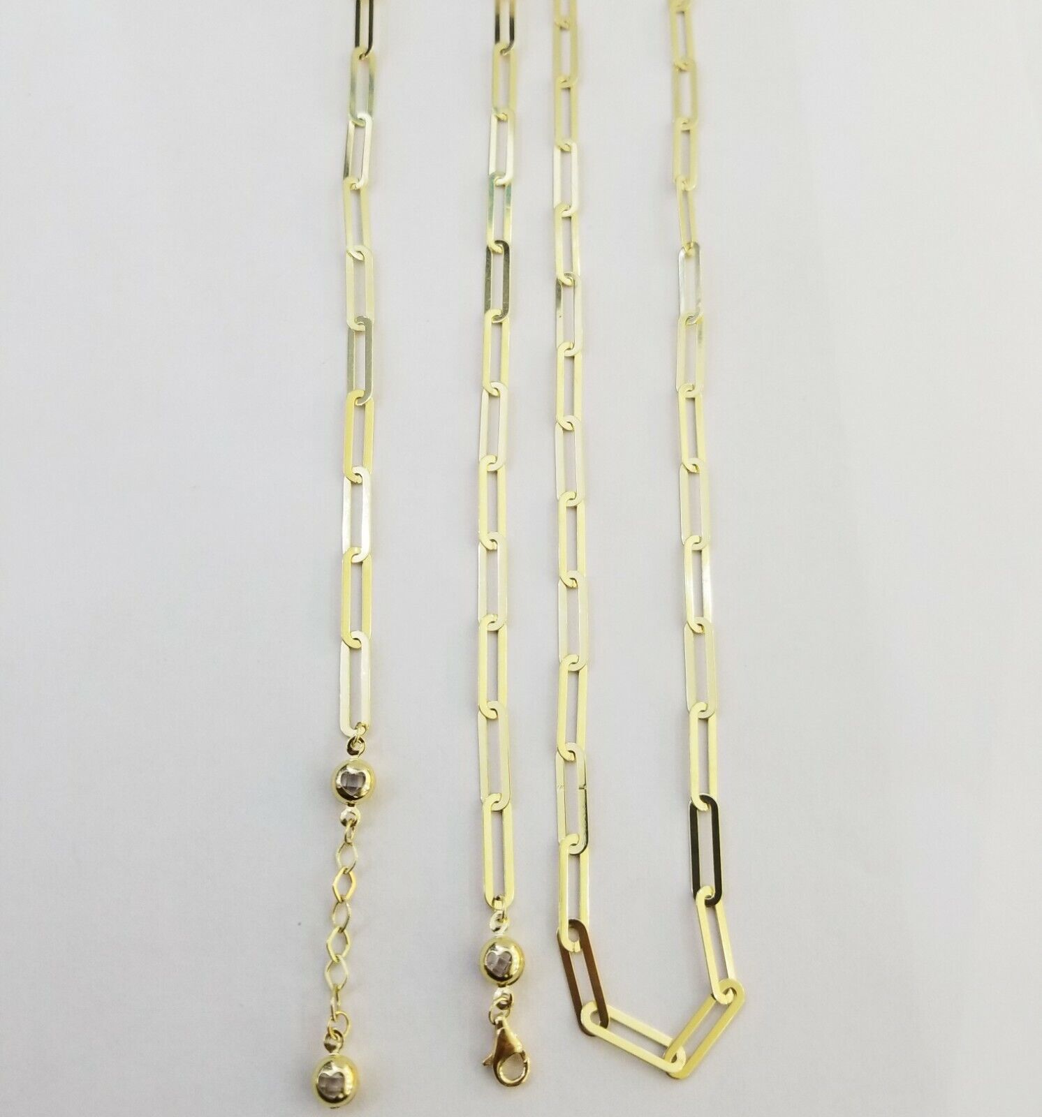 Real 10k Women Paperclip Chain 4mm 16" lobster Clasp Yellow Gold Necklace - GoldenlinQ