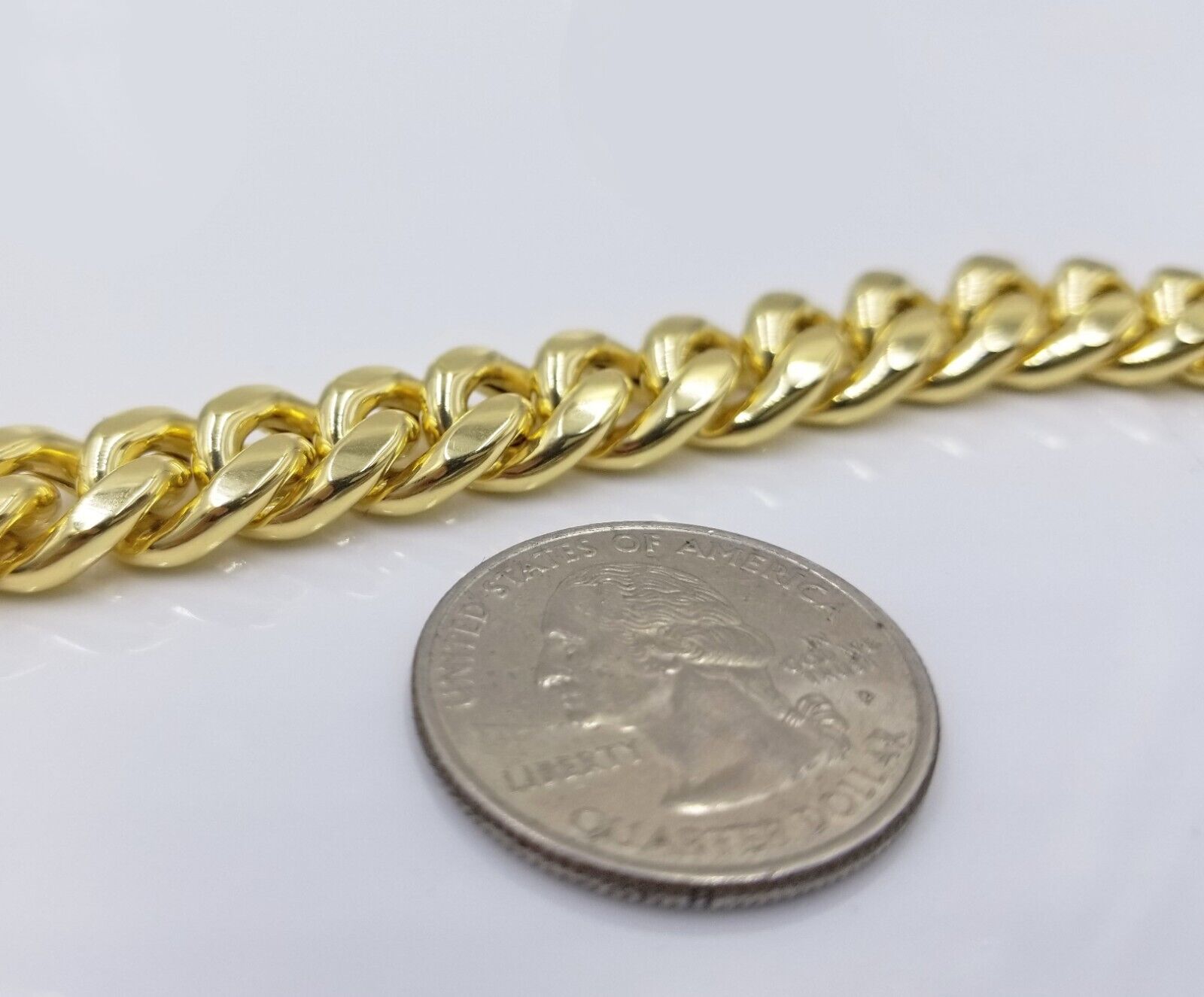 Real 10k Yellow Gold 11mm Miami Cuban Link Bracelet 9" inch For Men's - GoldenlinQ