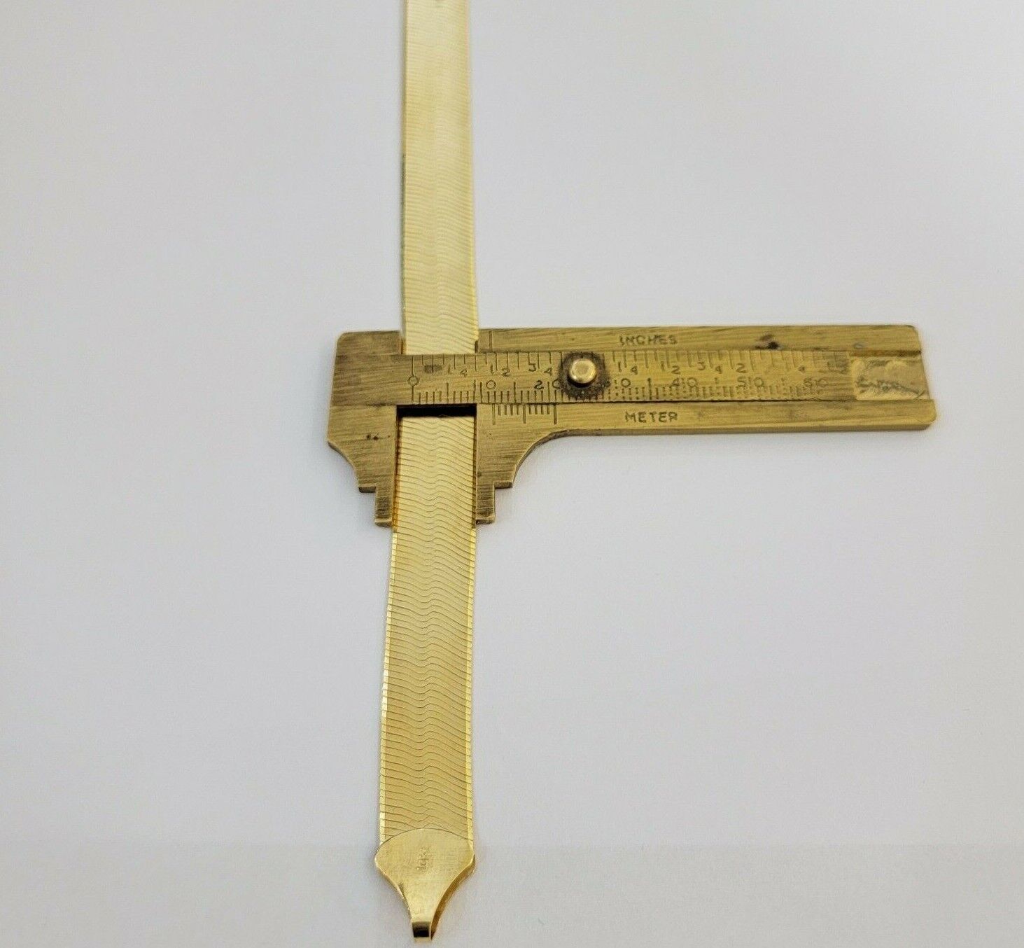 Real 10k Yellow Gold 12mm Herring Bone Chain Necklace 22'' Inch Lobster lock - GoldenlinQ