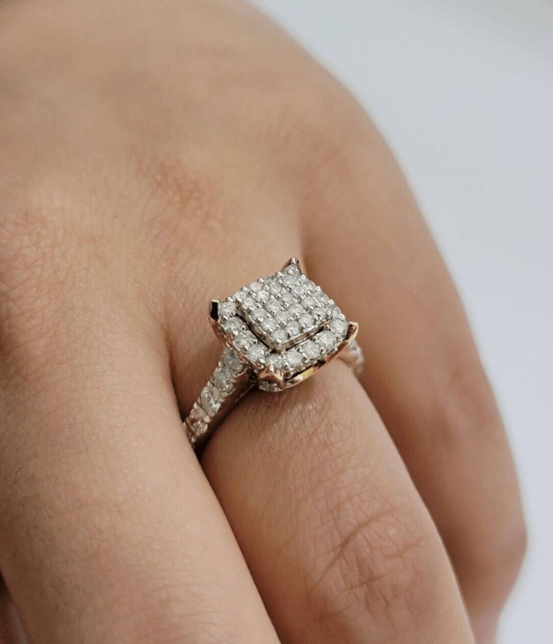 Real 10k Yellow Gold 1.35CT Diamond Ring Women Band Natural Genuine Wedding SALE - GoldenlinQ