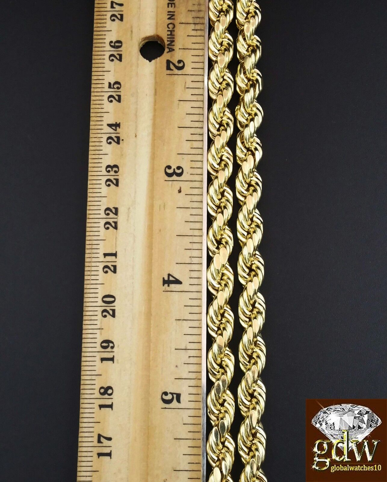 Real 10K Yellow Gold 28" Inch Rope Chain Necklace Cross Pendant Charm - GoldenlinQ