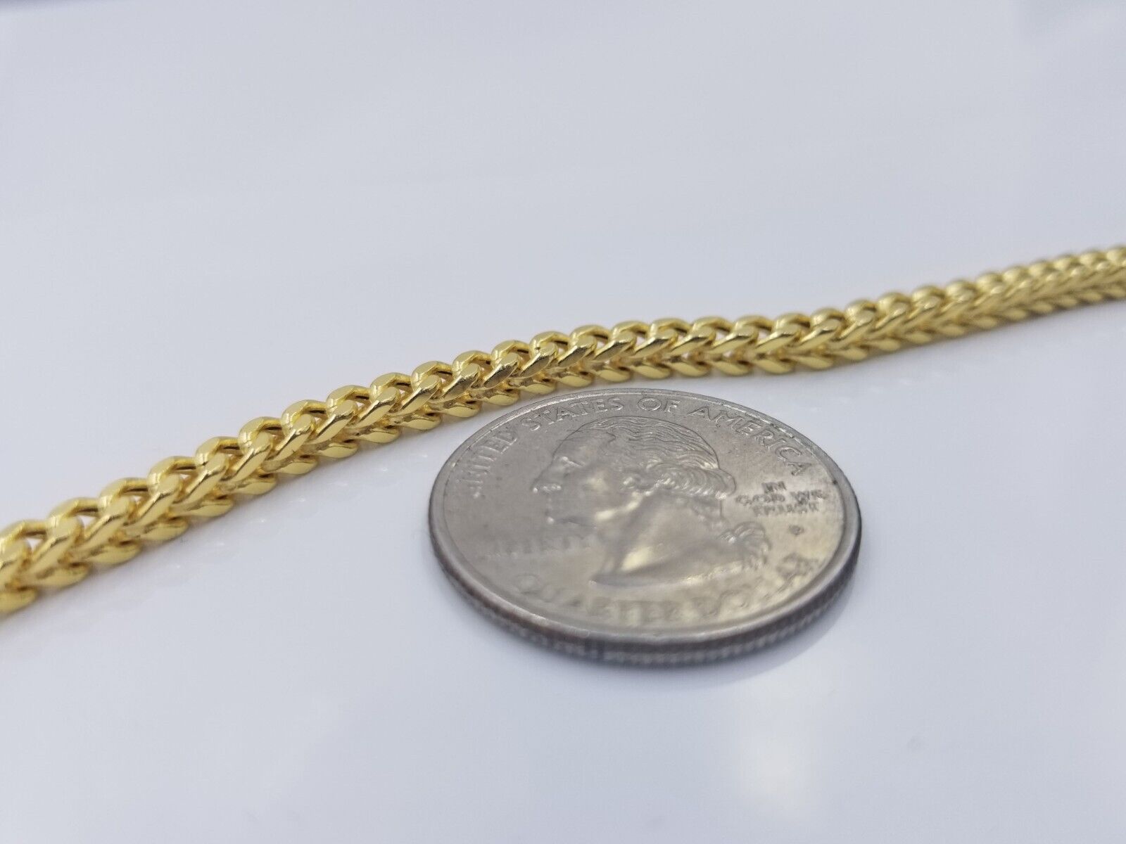 Real 10k Yellow Gold 3mm Franco Bracelet 8" inch 10kt Unisex Men Women - GoldenlinQ