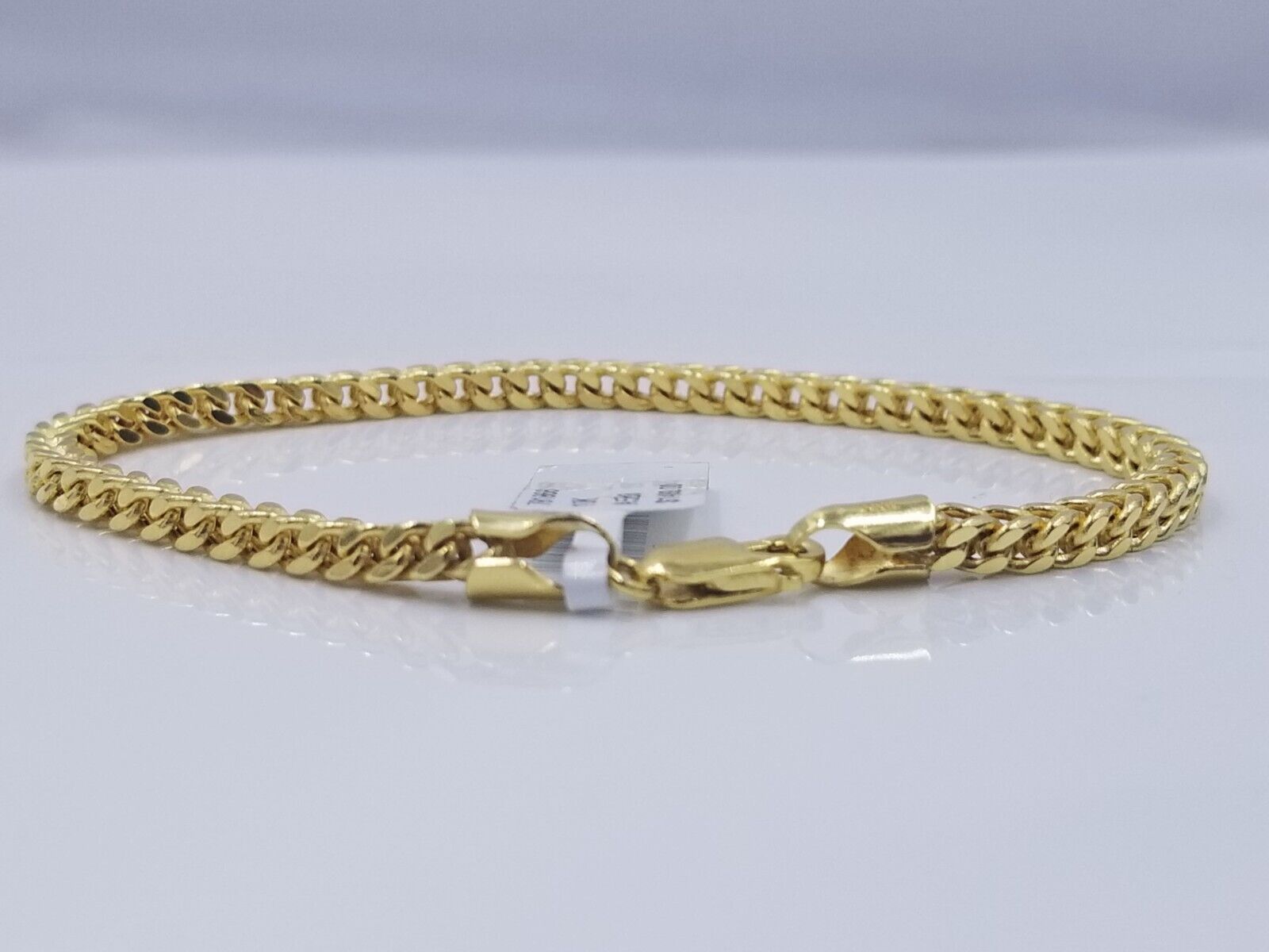 Real 10k Yellow Gold 3mm Franco Bracelet 8" inch 10kt Unisex Men Women - GoldenlinQ