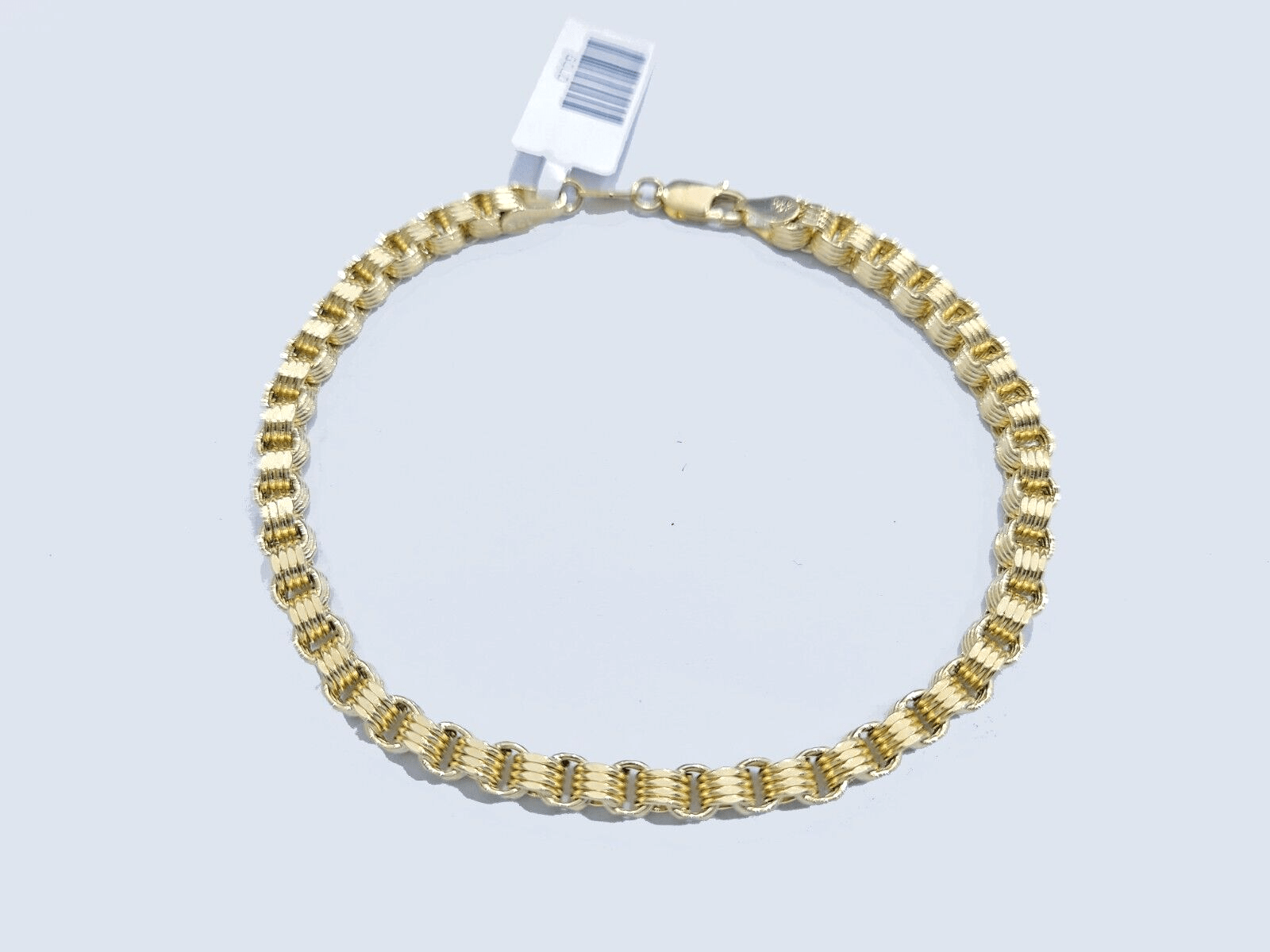 Real 10k Yellow Gold 4mm Box Byzantine Bracelet 8" inch 10kt Unisex Men Women - GoldenlinQ