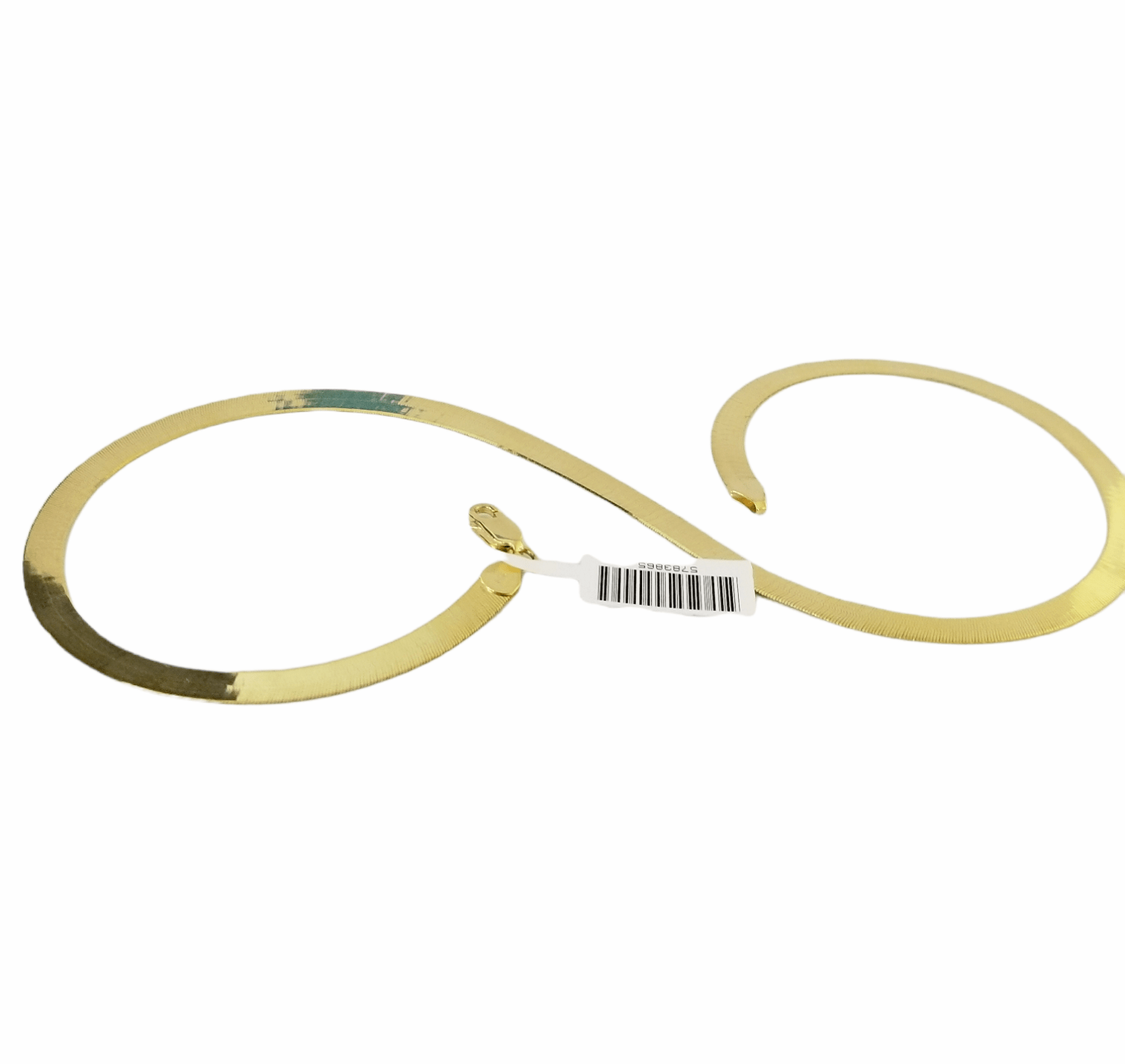 Real 10K Yellow Gold 5mm Herring Bone Chain Necklace 20 Inch Lobster lock - GoldenlinQ