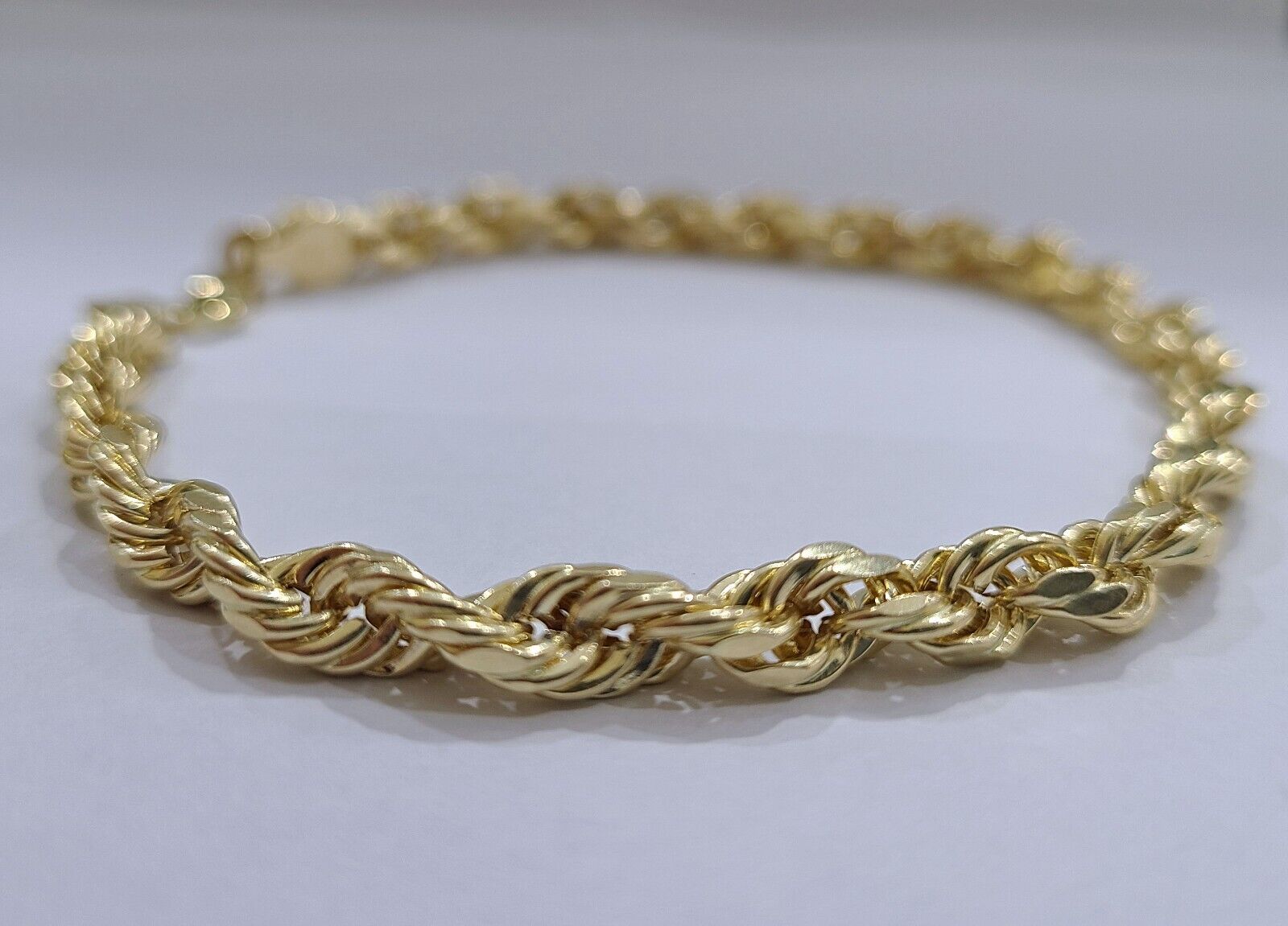 Real 10k Yellow Gold 5mm Rope Bracelet 7'' 8'' 9'' inch 10kt Unisex - GoldenlinQ
