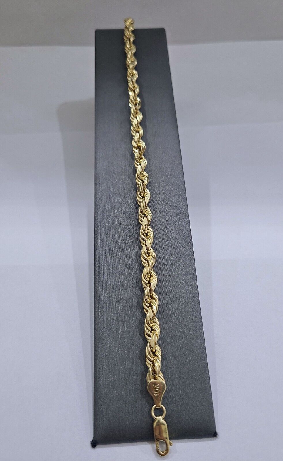 Real 10k Yellow Gold 5mm Rope Bracelet 9'' inch 10kt Unisex - GoldenlinQ