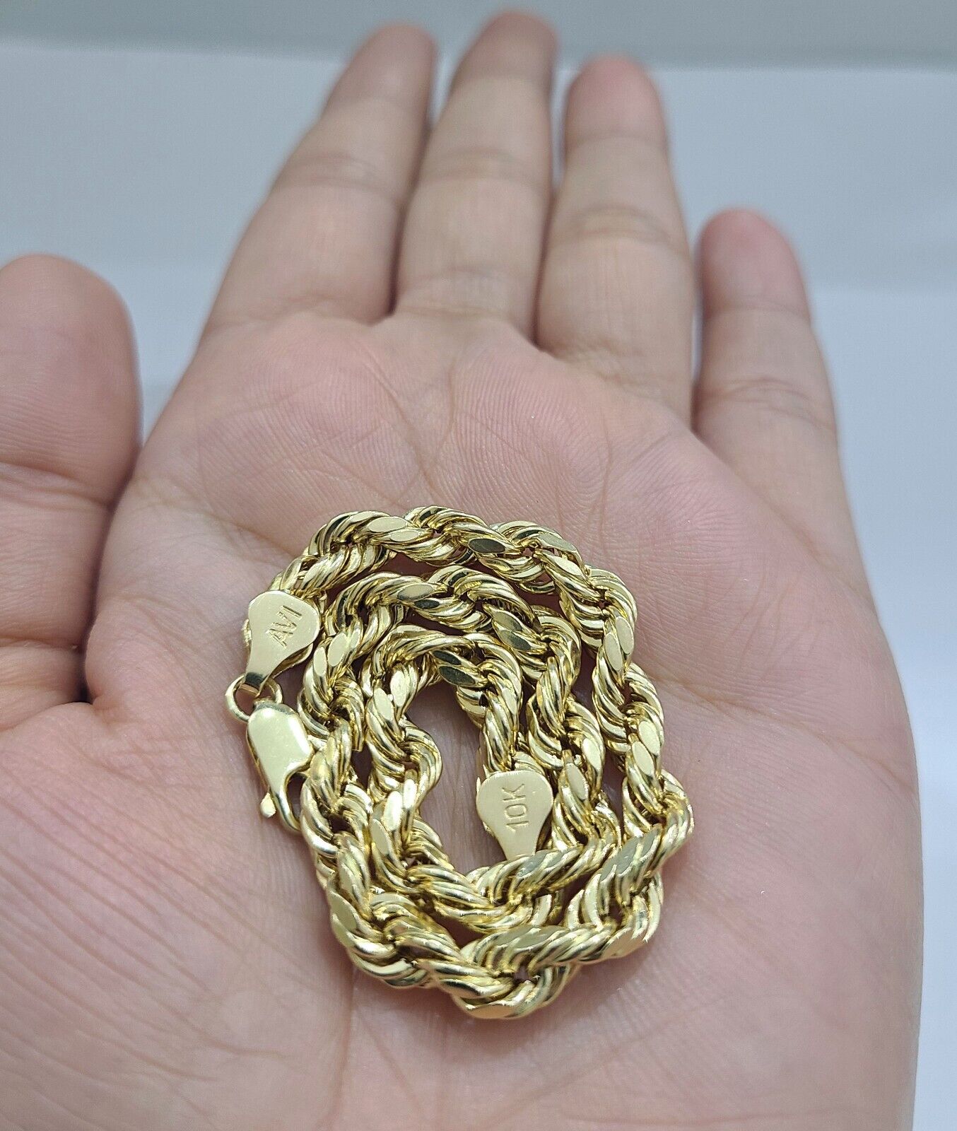 Real 10k Yellow Gold 5mm Rope Bracelet 9'' inch 10kt Unisex - GoldenlinQ