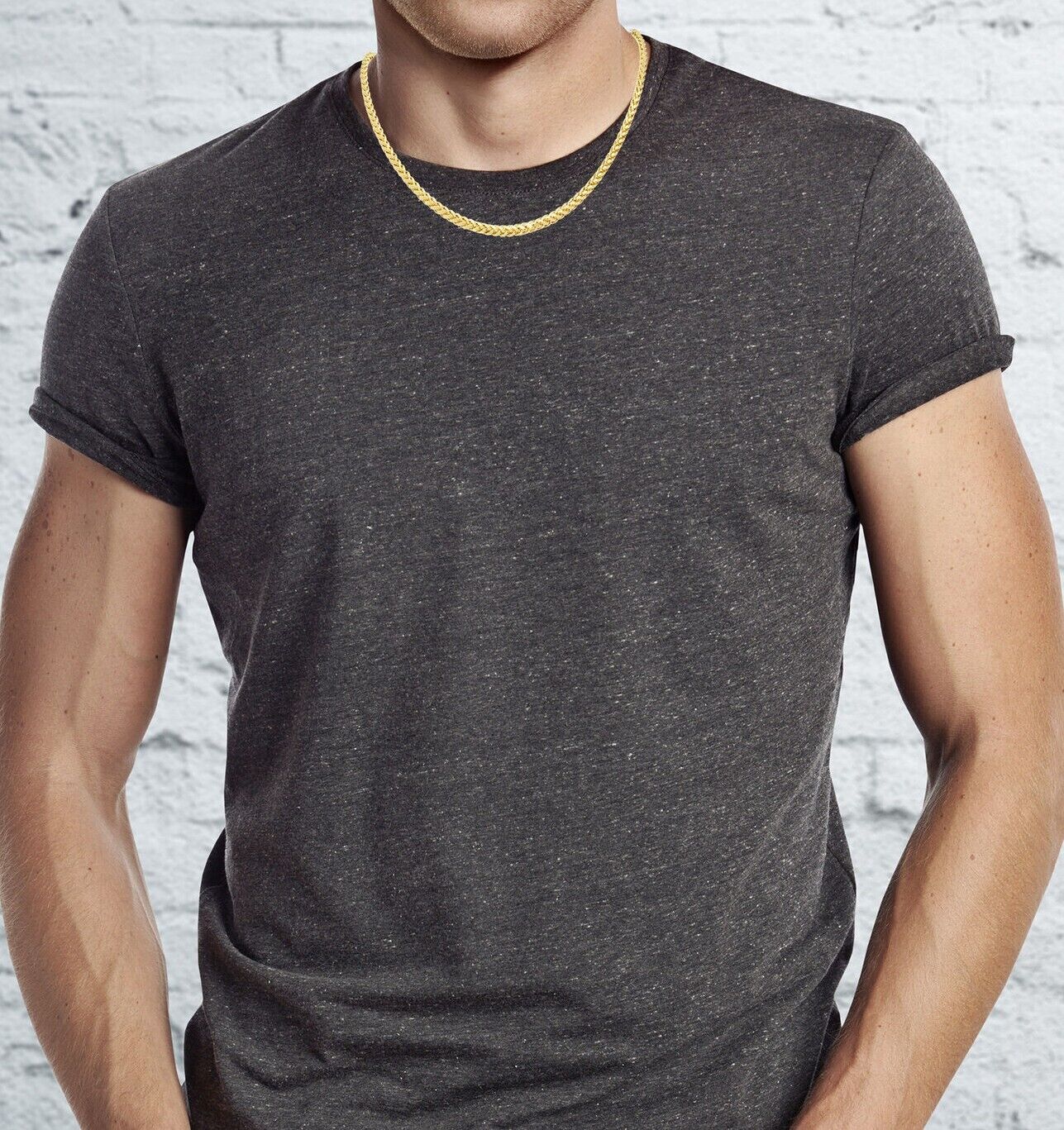 Real 10K Yellow Gold 5mm Wheat Palm Franco Spiga Chain Necklace 16" - 30" Hollow - GoldenlinQ