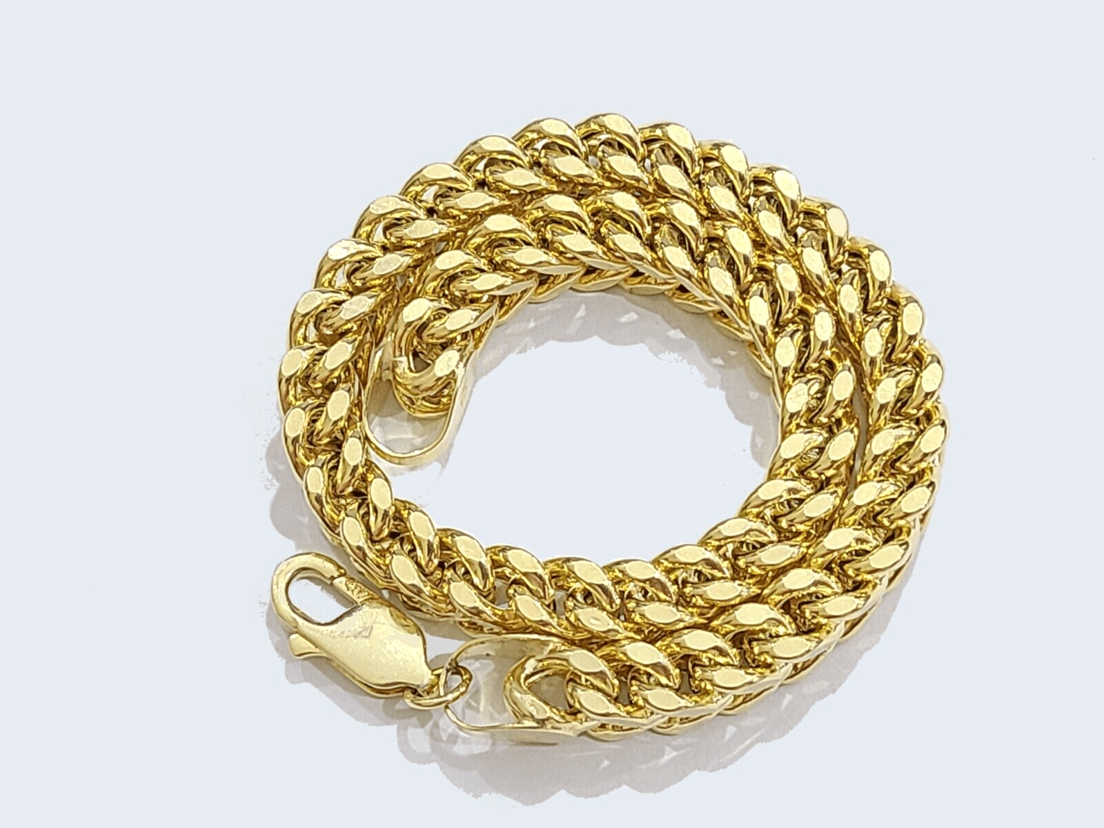 Real 10k Yellow Gold 6mm Franco Bracelet 8" inch 10kt Unisex Men Women - GoldenlinQ